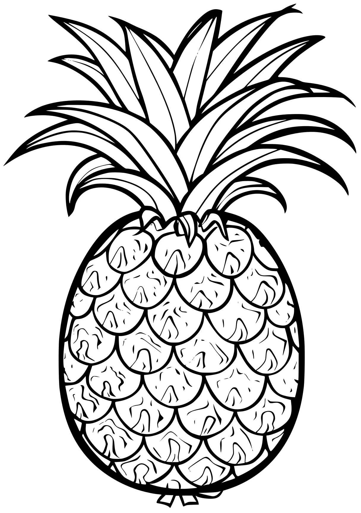 fruit coloring page pineapple, palm, wall, fruit, banana, free downloads