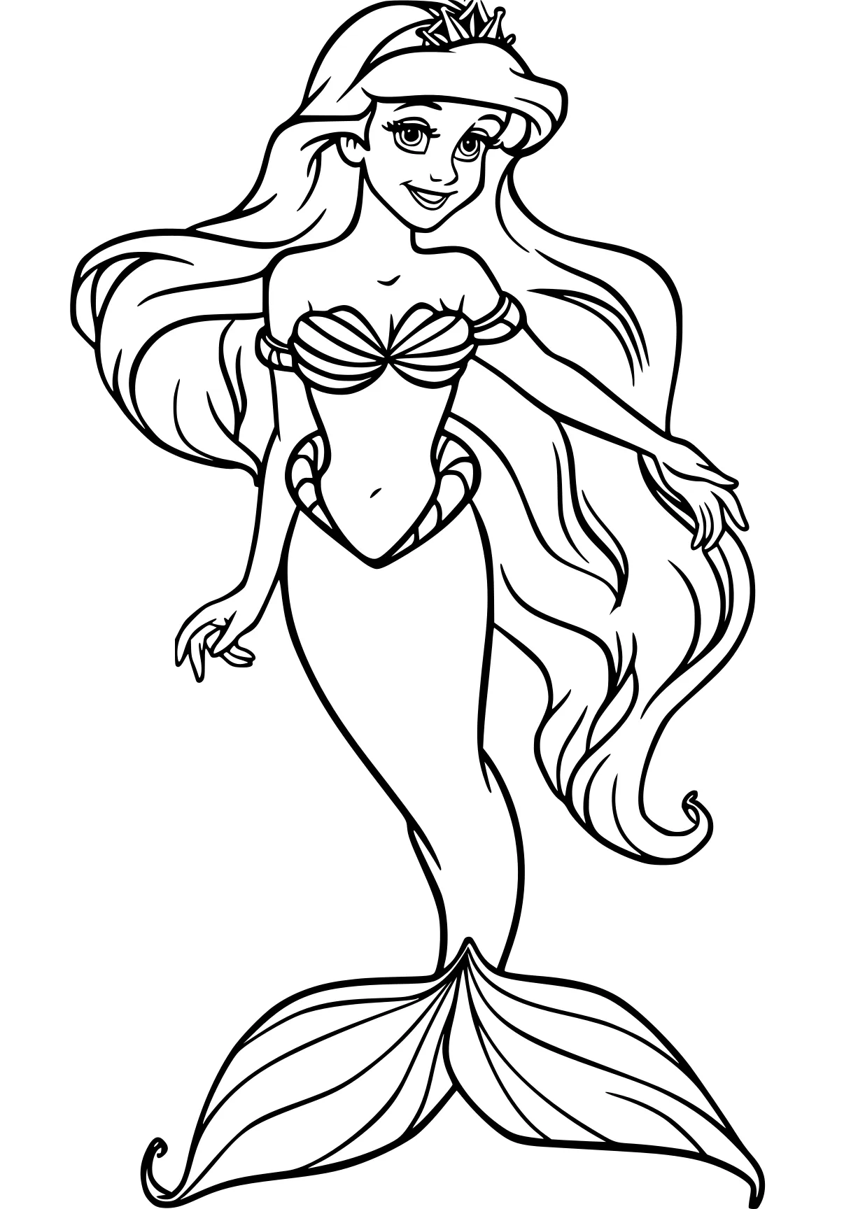 ariel coloring pages mermaid, ariel, siren, jasmine, moana, free page downloads