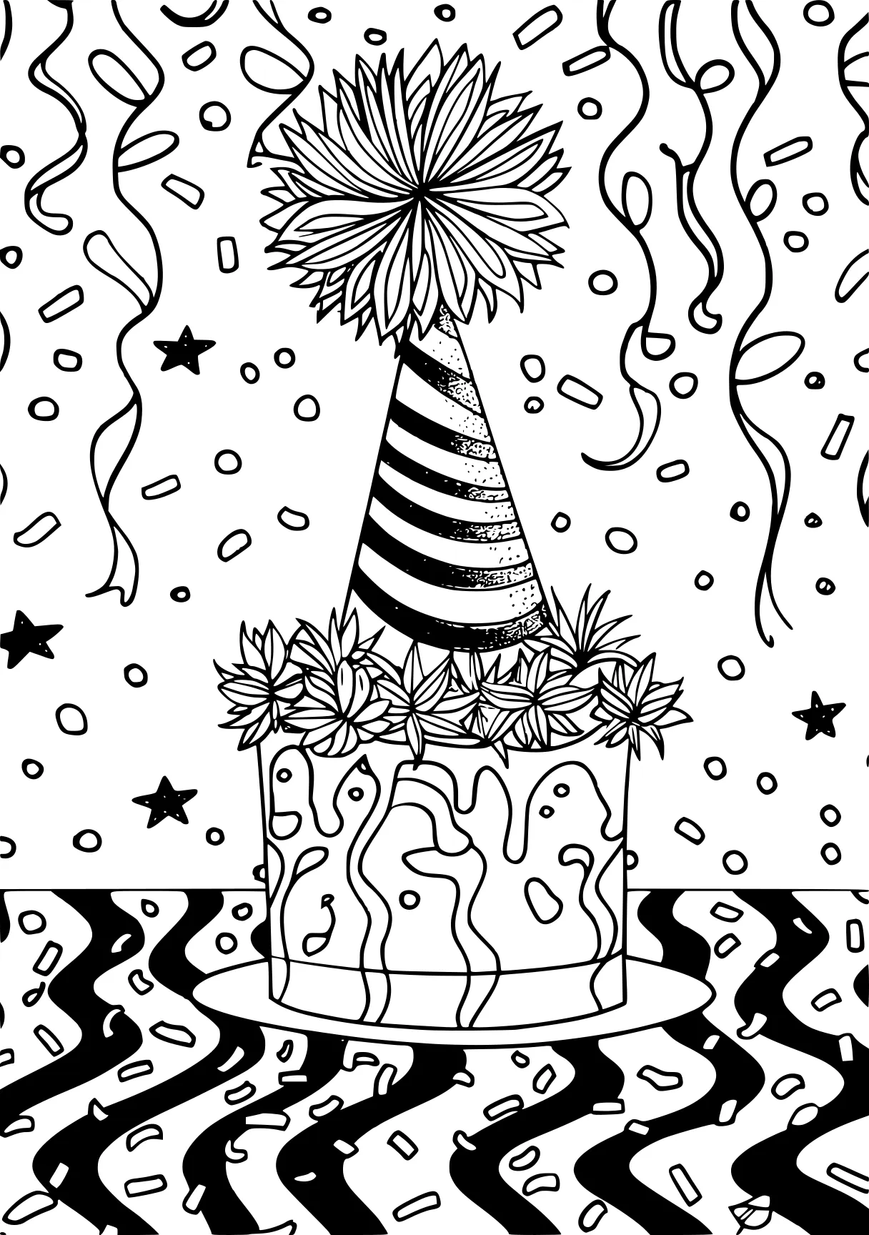 happy birthday coloring pages, zentangle, printables, birthday, free page downloads