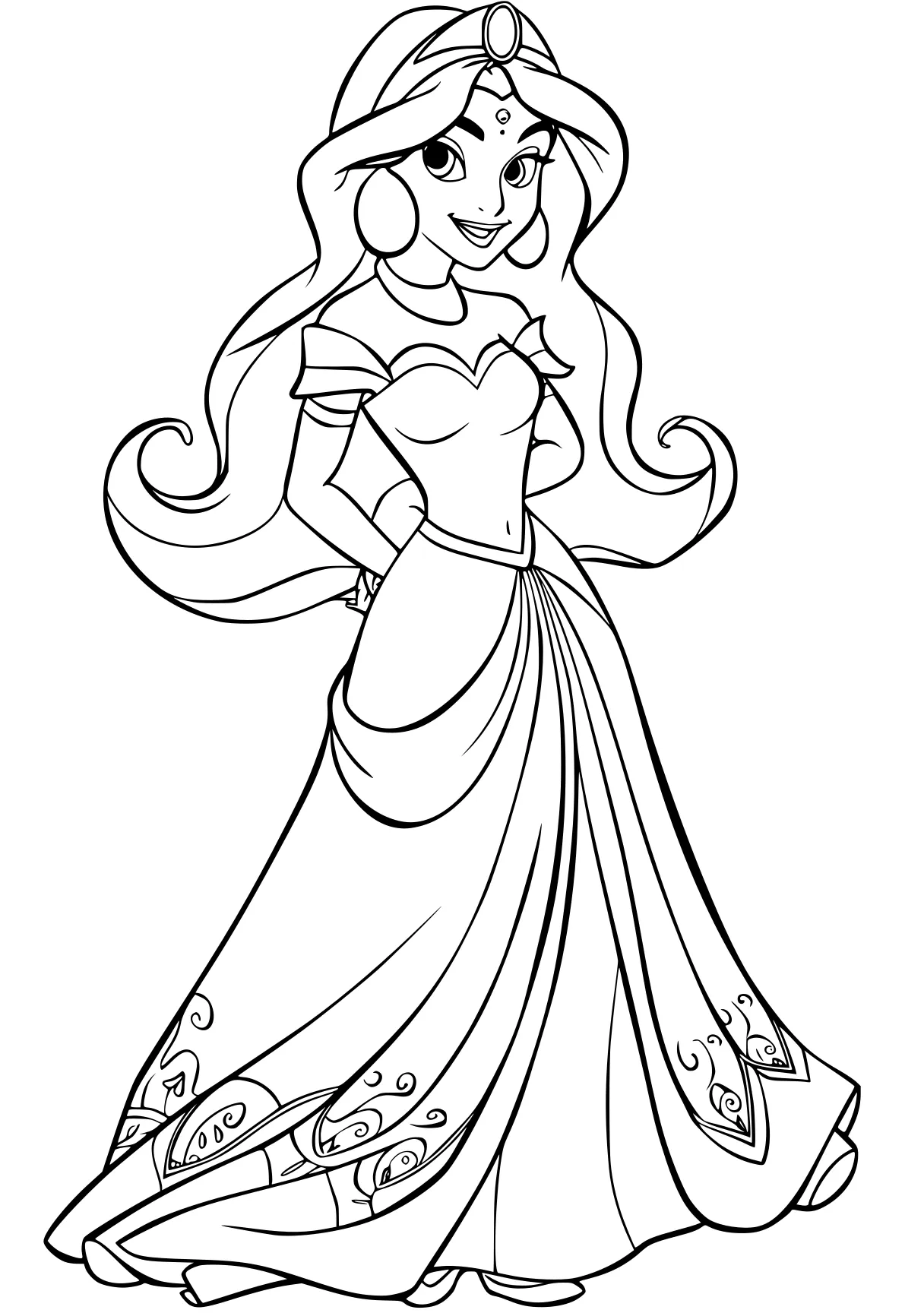 jasmine coloring pages rosalina, jasmine, rapunzel, princess, diana, free page downloads