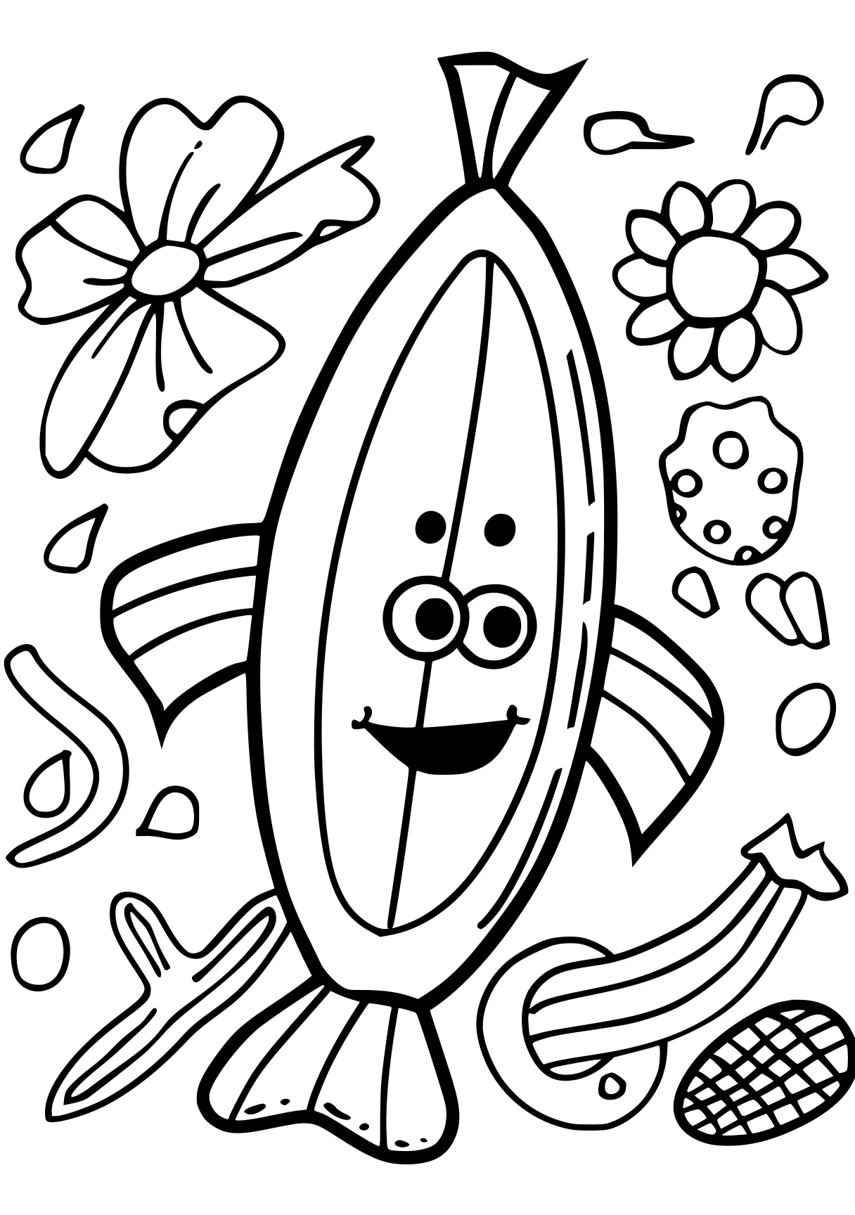 crayola coloring pages banana, veggietales, corn, free page downloads