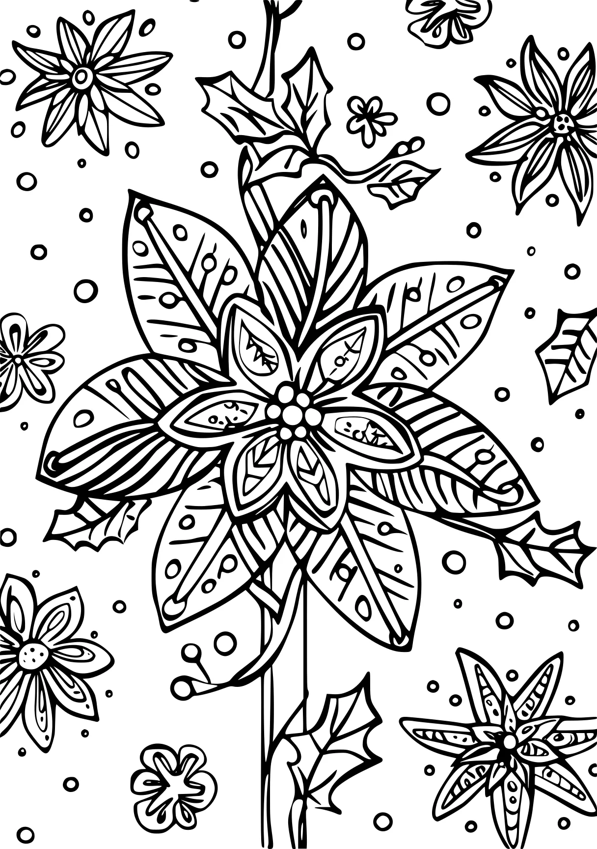 christmas coloring pages for adults, zentangle, snowflakes, plant, free page downloads