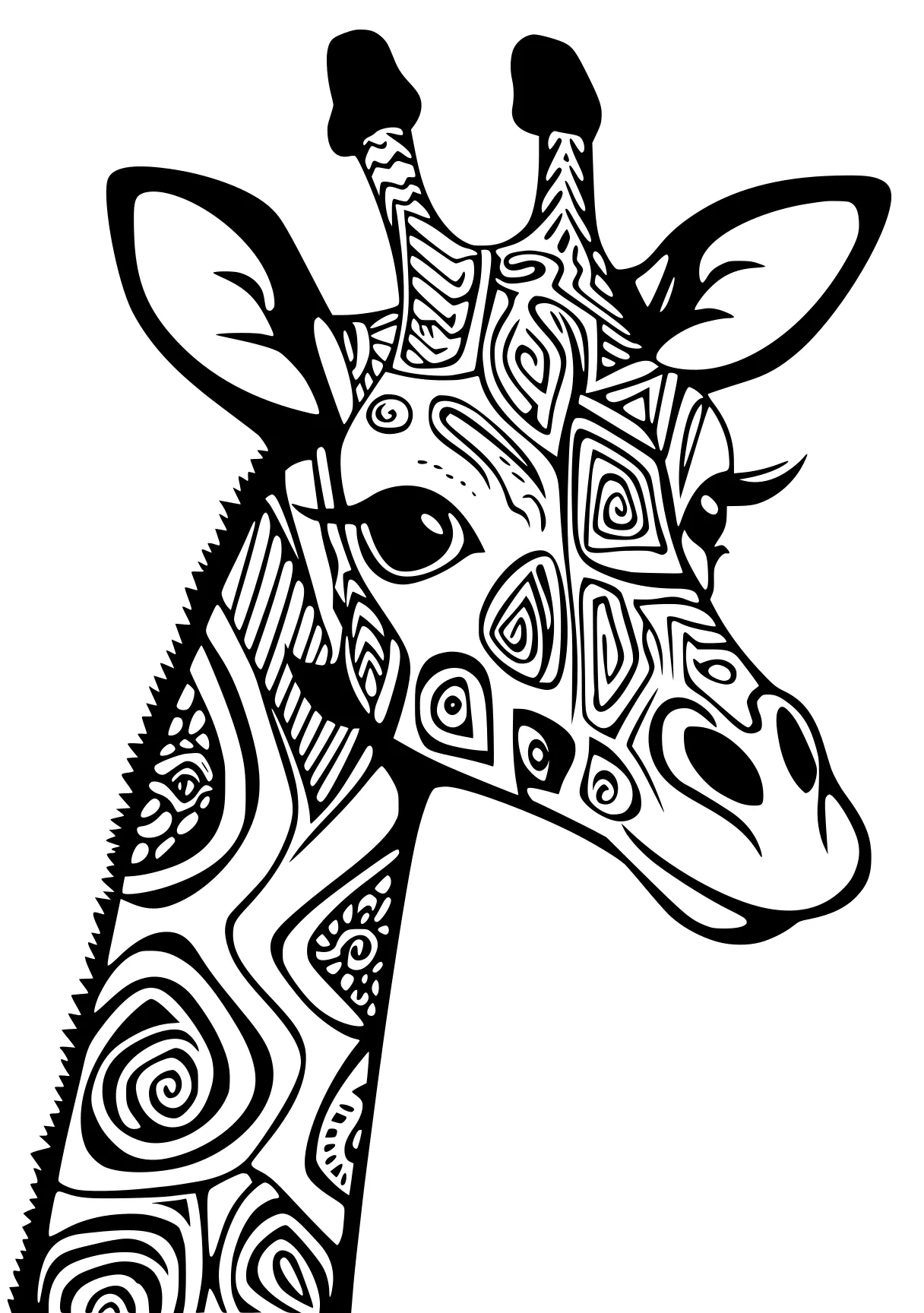 animal coloring pages for adults giraffe, llama, zebra, zentangle, deer, free page downloads