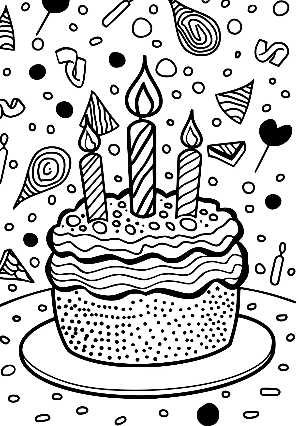 birthday coloring page birthday, cake, printables, free downloads