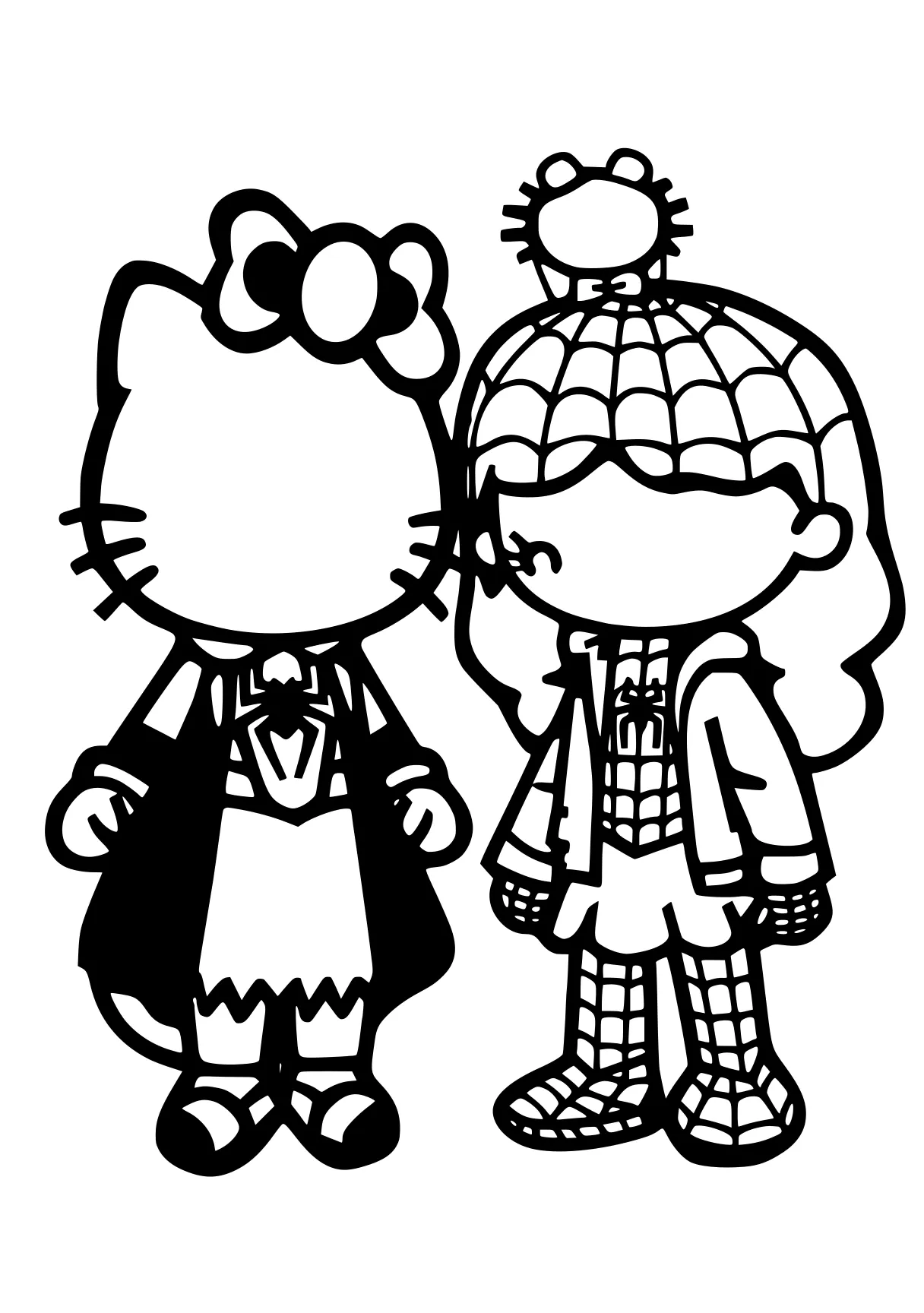 coloring pages hello kitty sanrio, cool2bkids, characters, gothic, shortcake, free page downloads