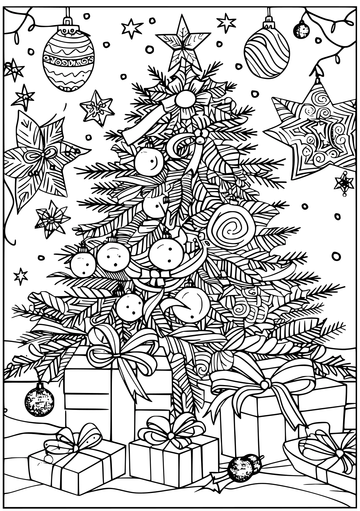 cute christmas coloring pages ornament, tree, reindeer, free page downloads