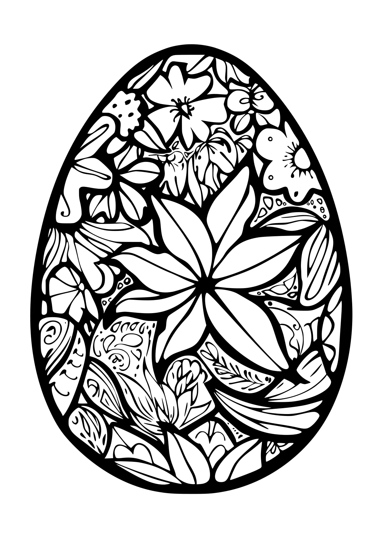 easter egg coloring pages, ornament, mandala, floral, free page downloads