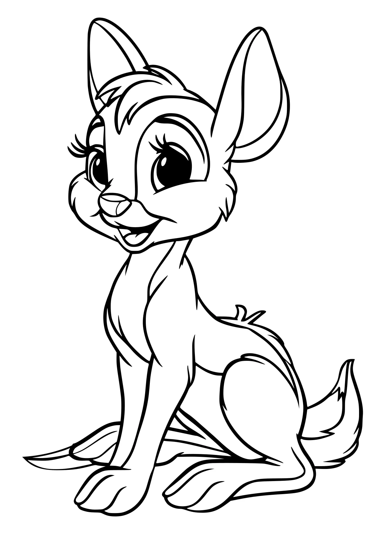 disney coloring pages printable bambi, donkey, kangaroo, pony, deer, free page downloads