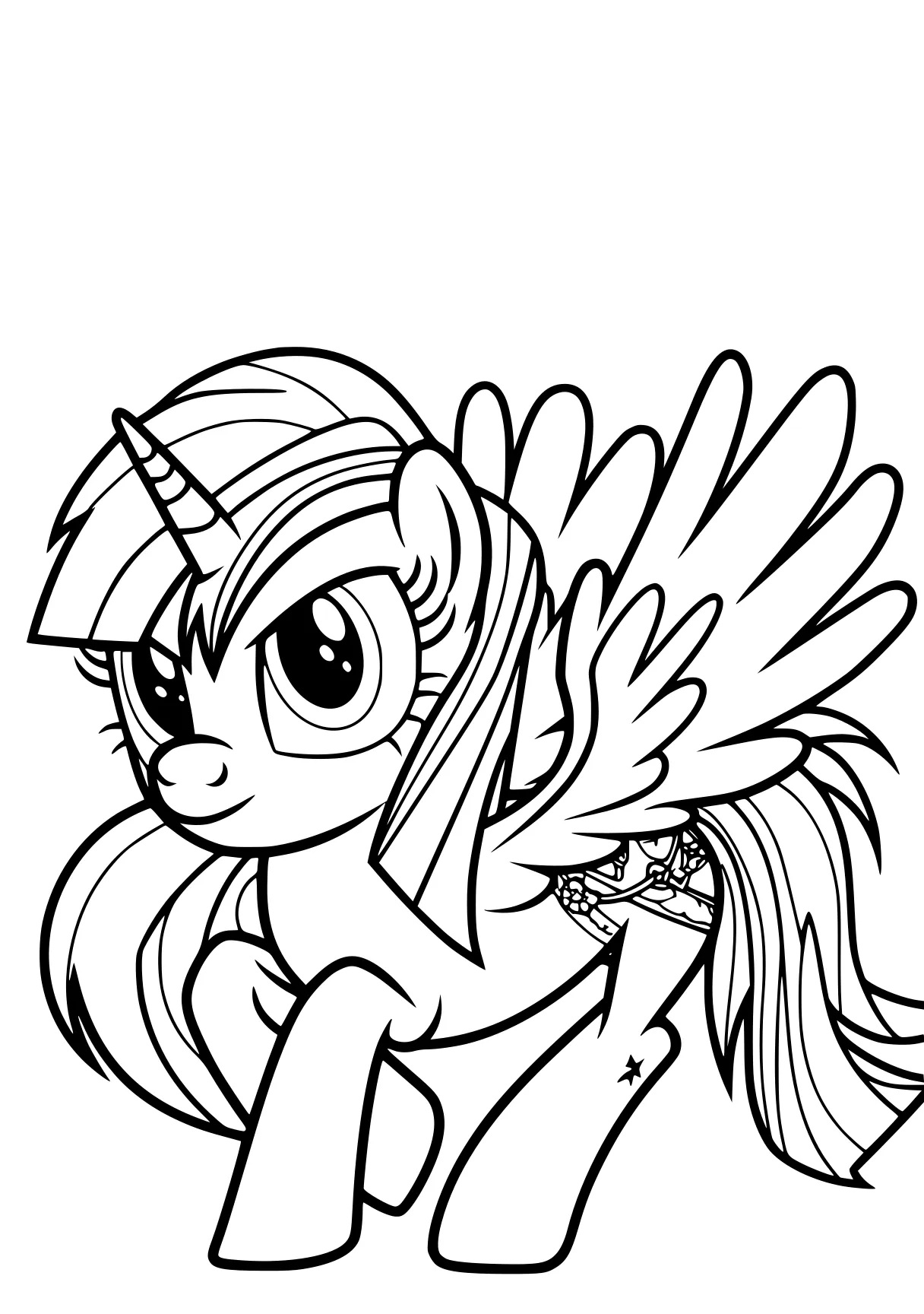 my little pony coloring pages fluttershy, applejack, alicorn, celestia, pegasus, free page downloads