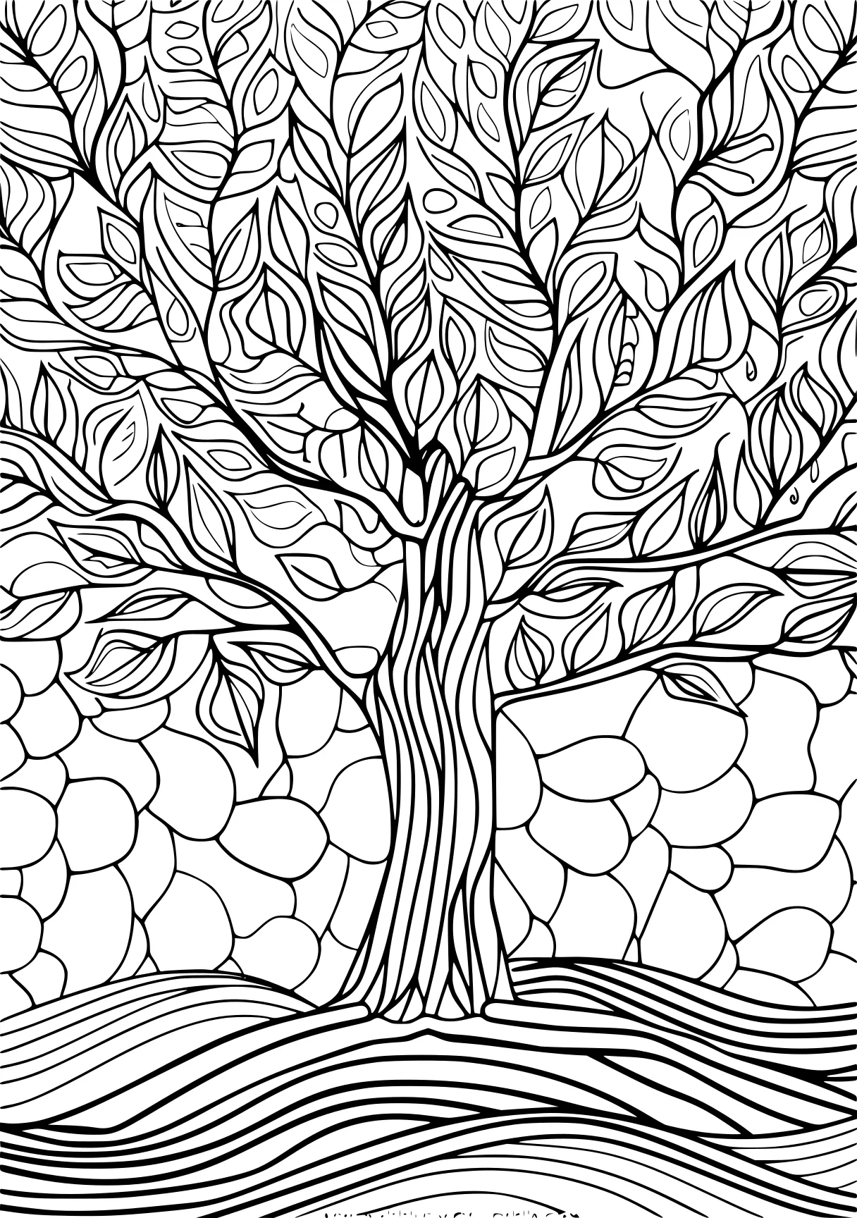 tree coloring page, zentangle, zacchaeus, tree, free downloads