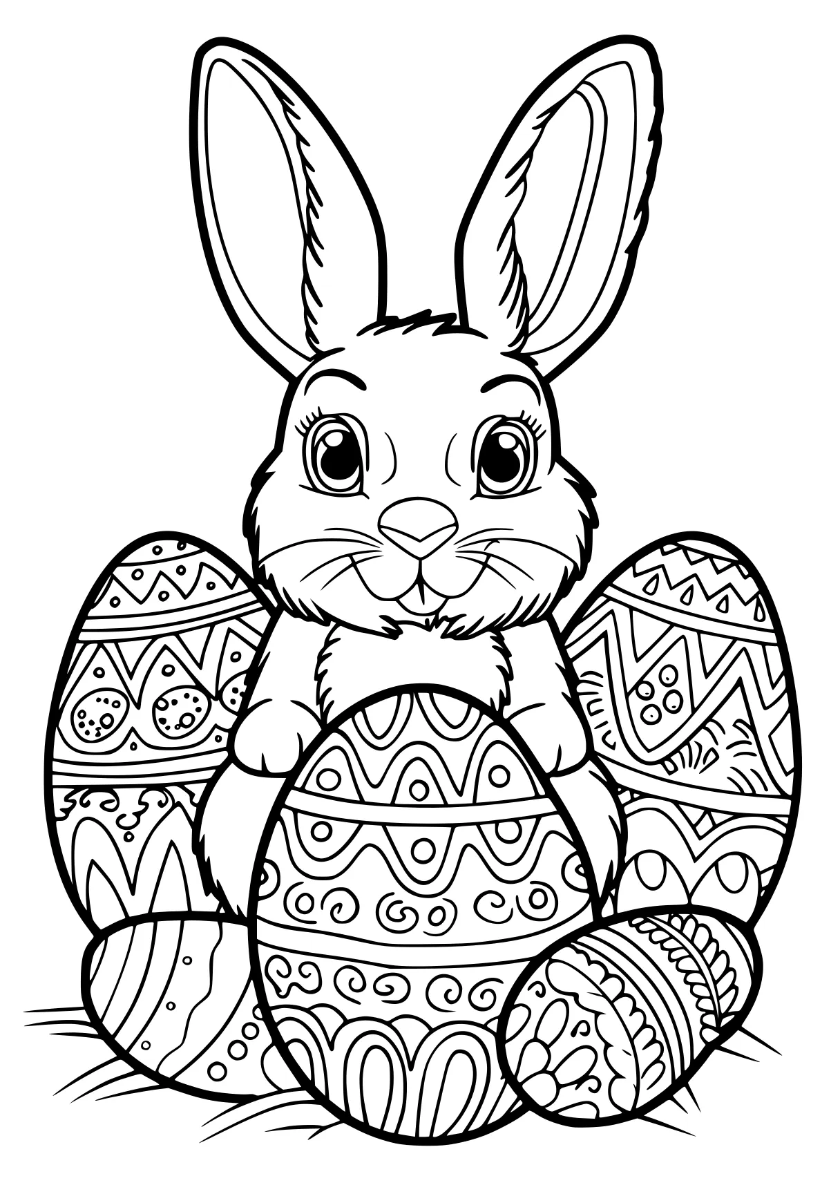 free coloring pages easter bunny, rabbit, zentangle, page downloads