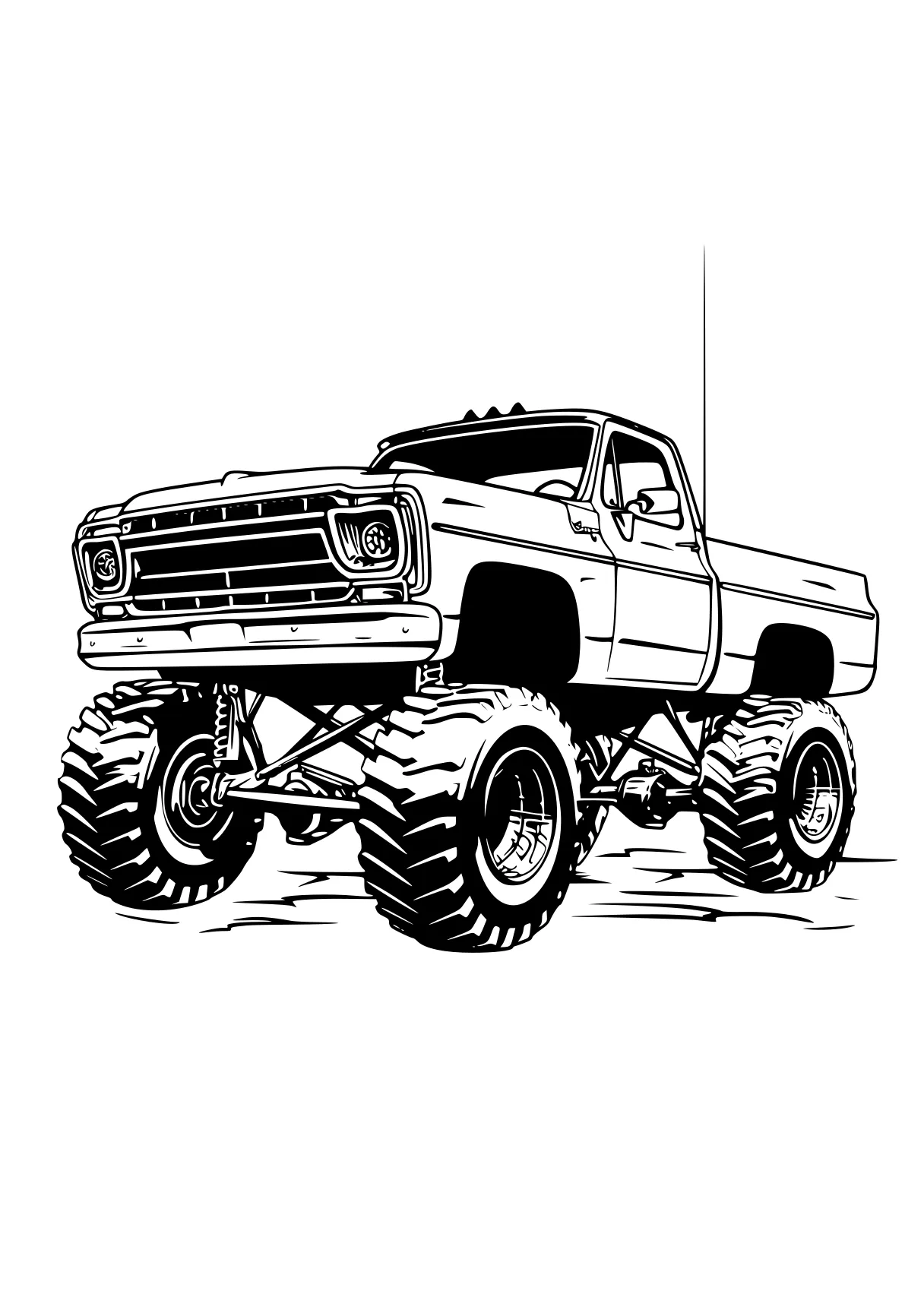 monster truck color page truck, trucks, vehicle, crawler, ranger, free coloring downloads