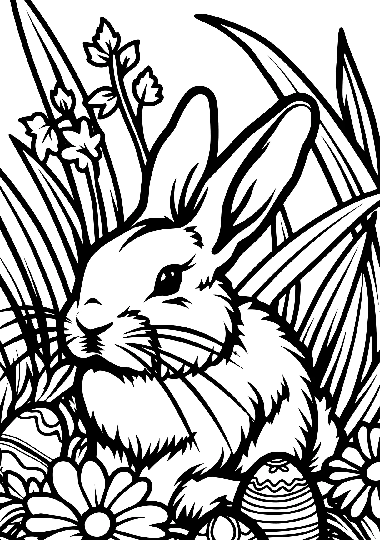 free easter coloring pages rabbit, bunny, scorbunny, illustrator, page downloads