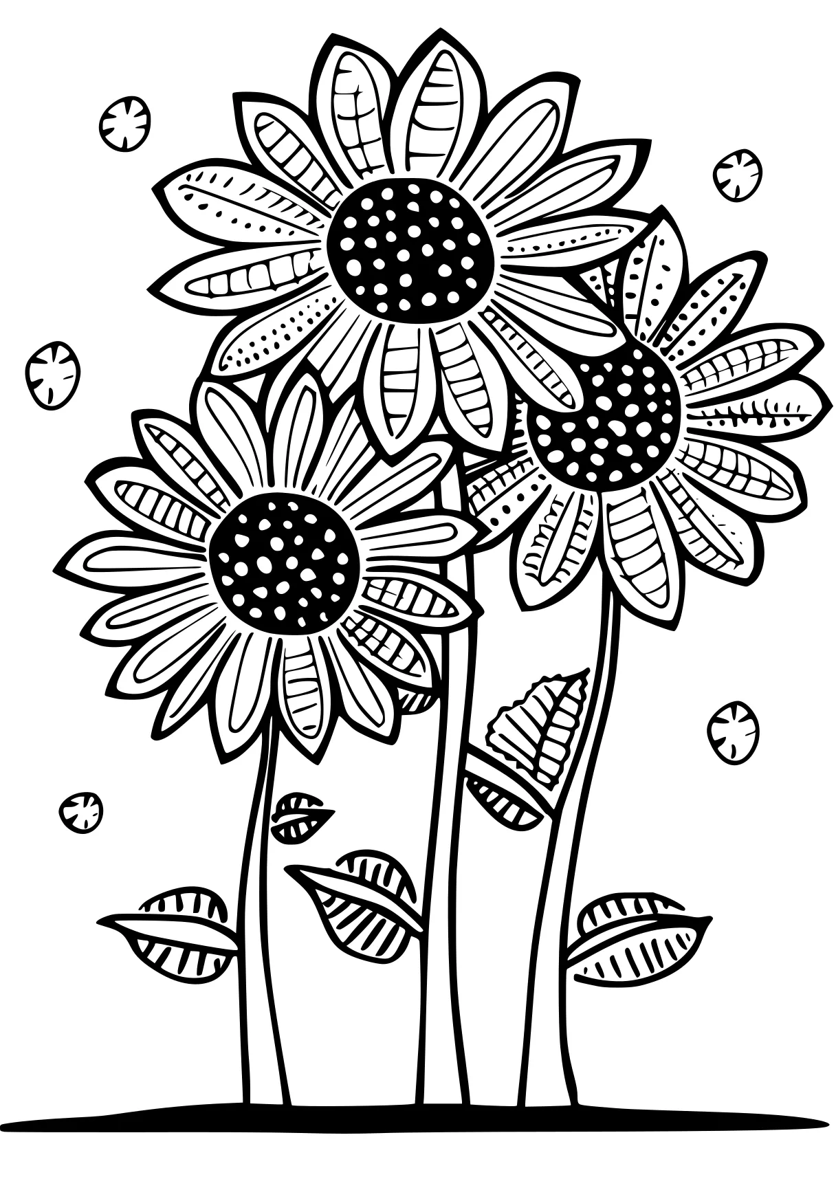 coloring pages to print zentangle, sunflower, flowers, free page downloads