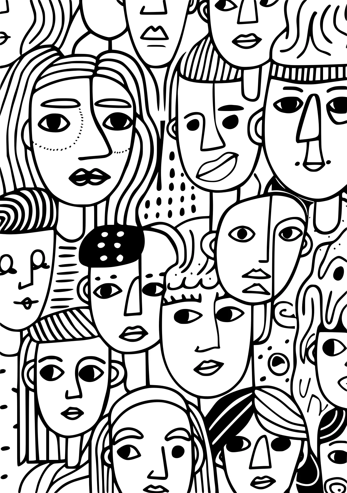 coloring pages of people people, masks, characters, face, person, free page downloads