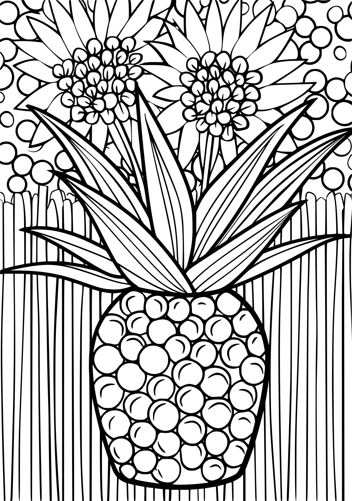 childrens colouring pages zentangle, pineapple, vegetable, free coloring page downloads