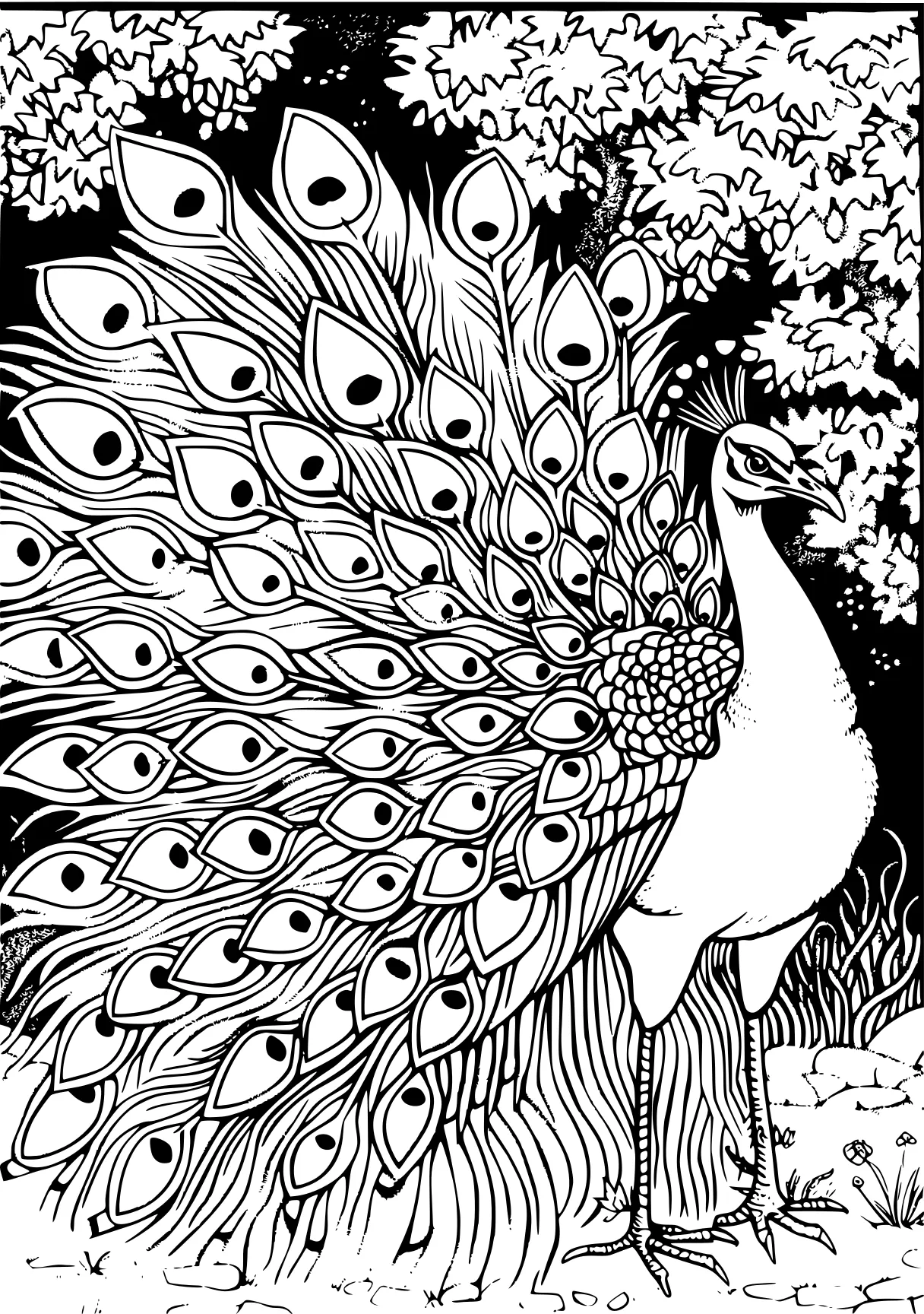 peacock coloring peacock, zentangle, feathers, free page downloads