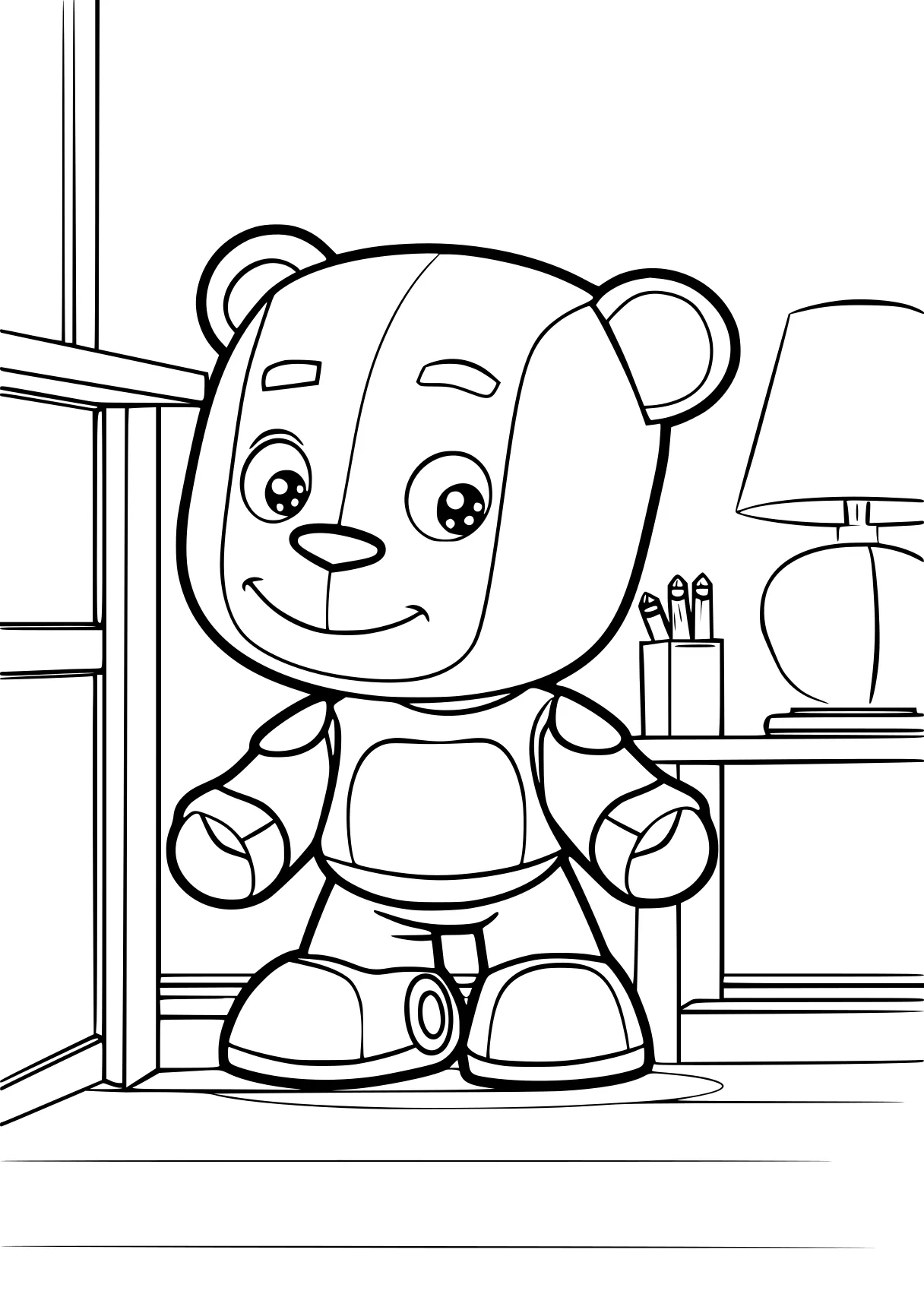 simple coloring pages, fazbear, winnie, bear, free page downloads