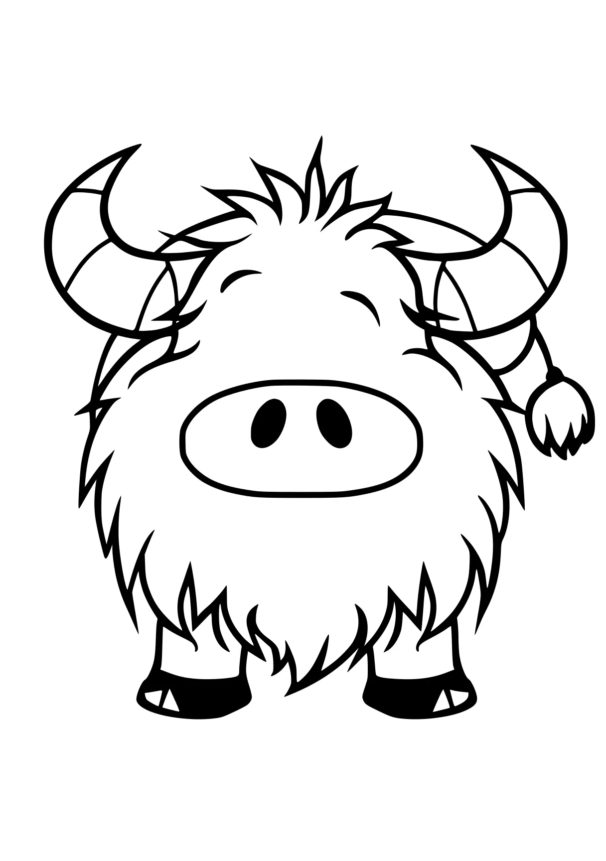 printable pictures to color buffalo, cow, sheep, pig, rhino, free coloring page downloads