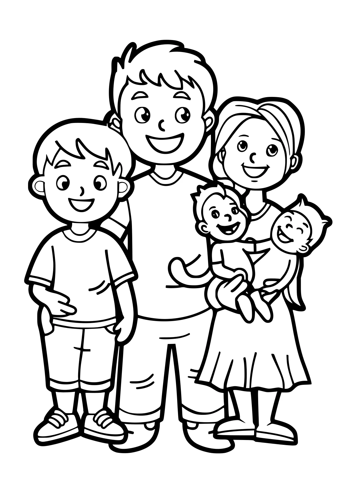 family coloring page children, kids, family, free downloads