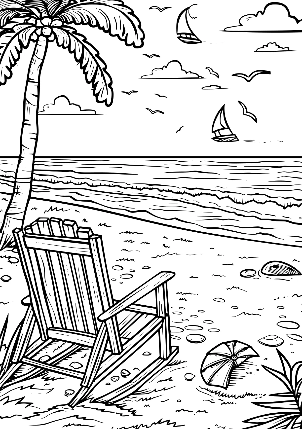 beach coloring pages, beach, coloring, colouring, free page downloads