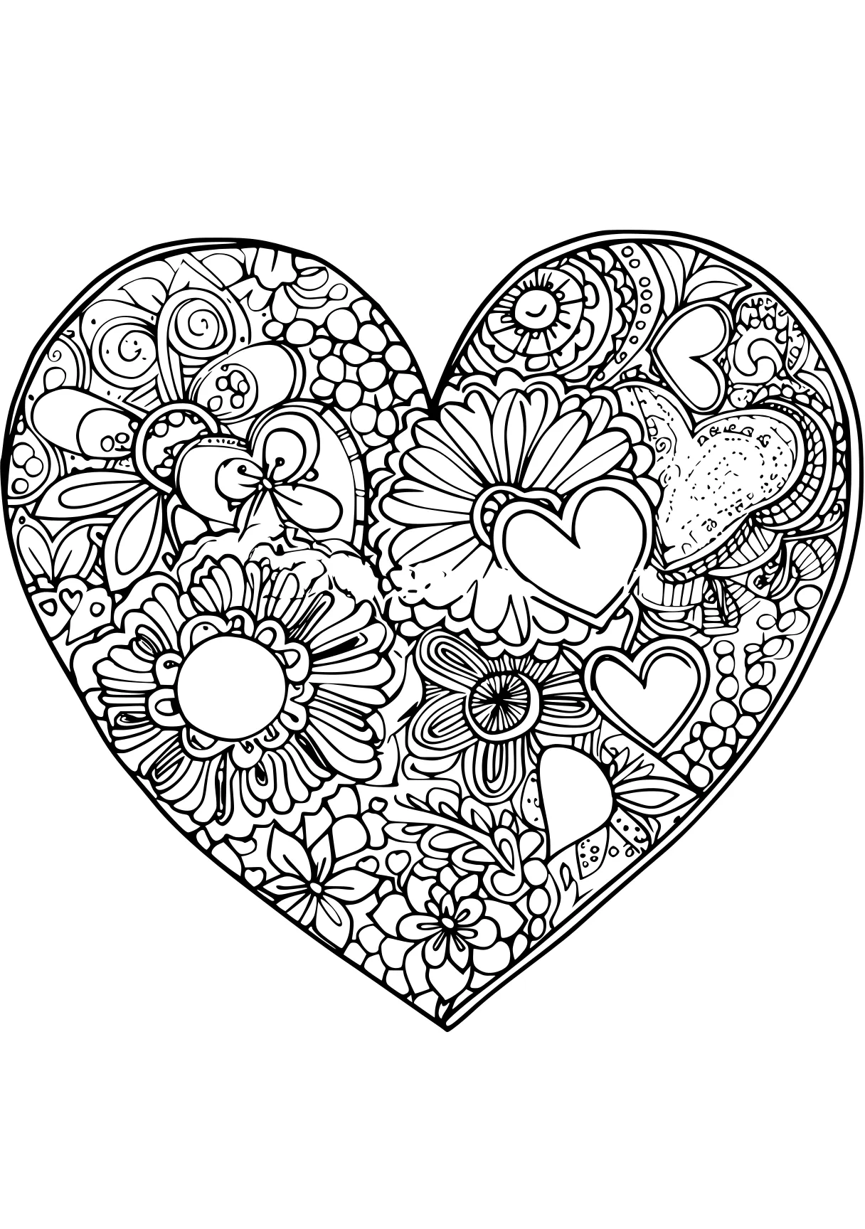 coloring pages printable, zentangle, iheartcraftythings, heart, free page downloads