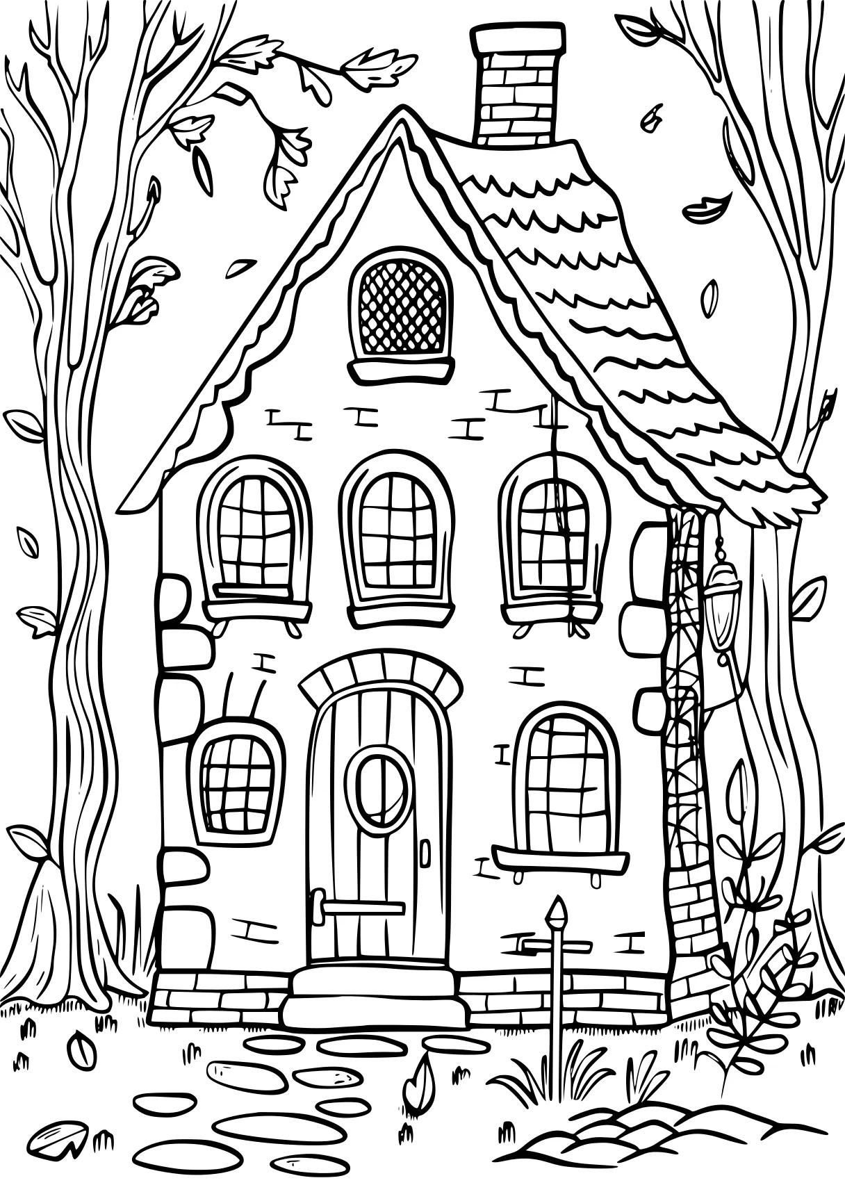 house coloring, zentangle, house, castle, free page downloads