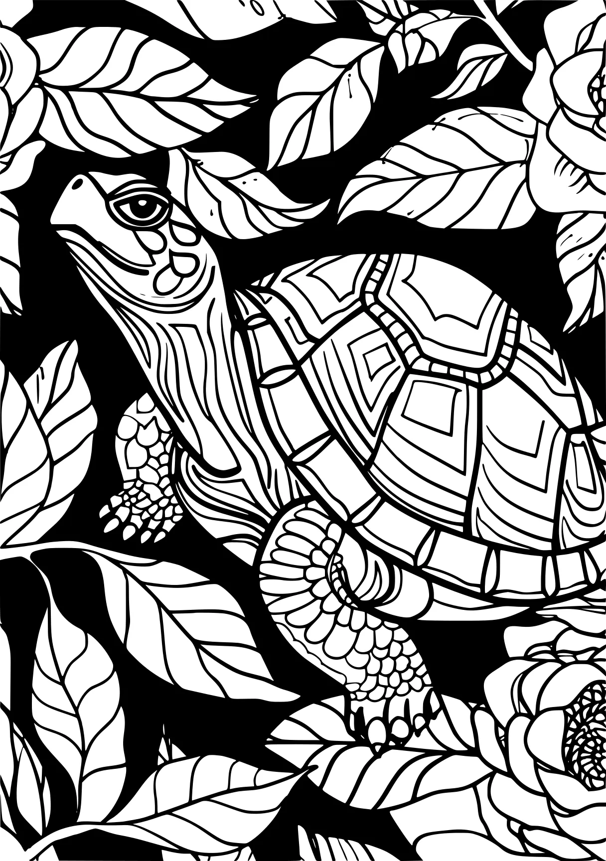 adult coloring printable, chameleon, turtle, zentangle, free page downloads