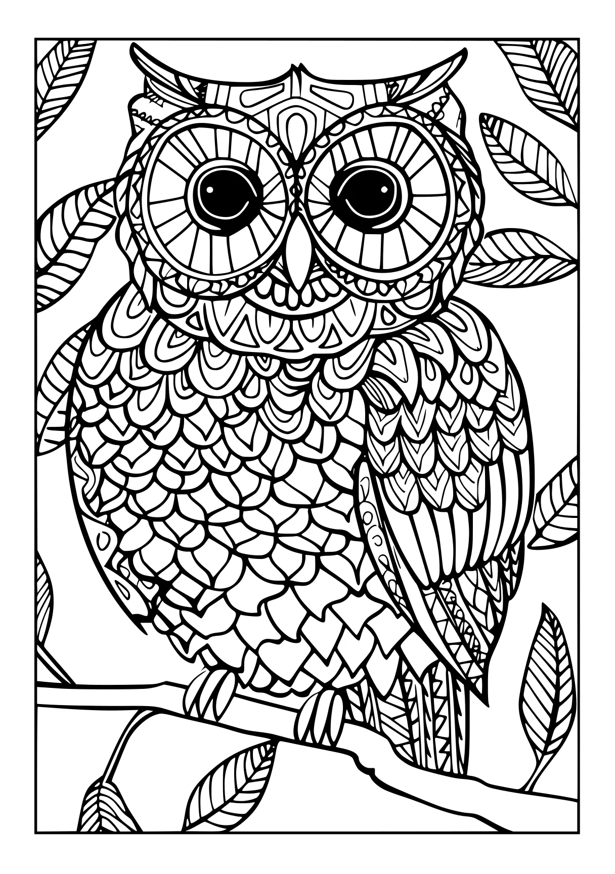 color by number printable owl, zentangle, colouring, free coloring page downloads