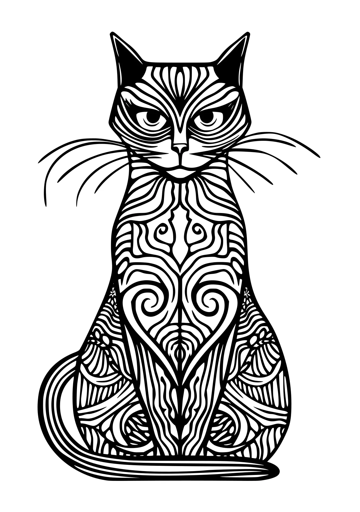 cat coloring pages printable cat, zentangle, owl, illustrator, free page downloads