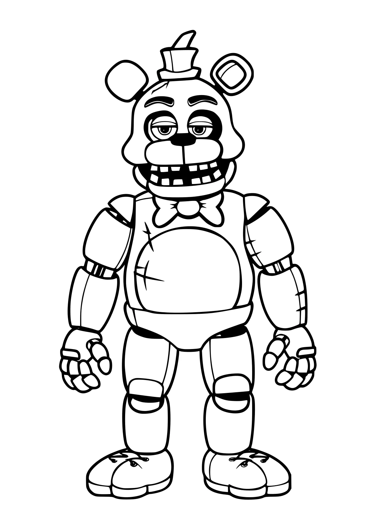 fnaf coloring page fazbear, fnaf, bonnie, zomboss, chica, free downloads