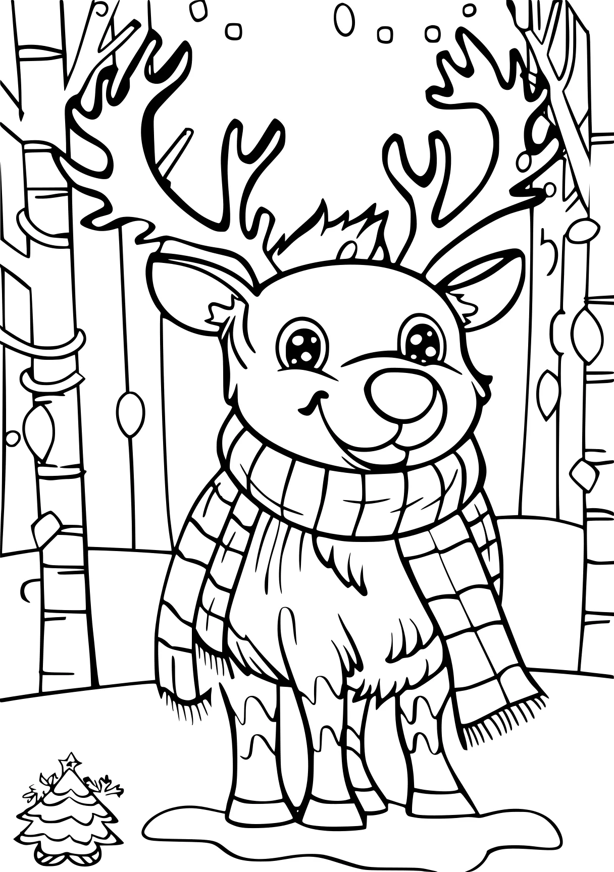 xmas colouring pages rudolph, reindeer, deer, free coloring page downloads