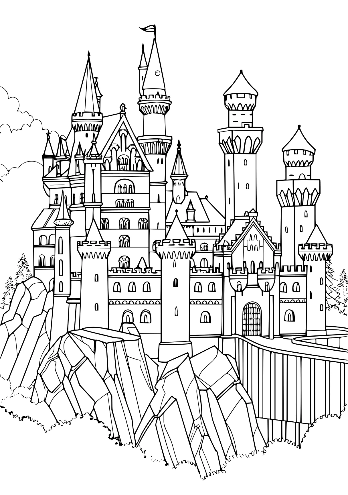 castle coloring page castle, colouring, palace, free downloads