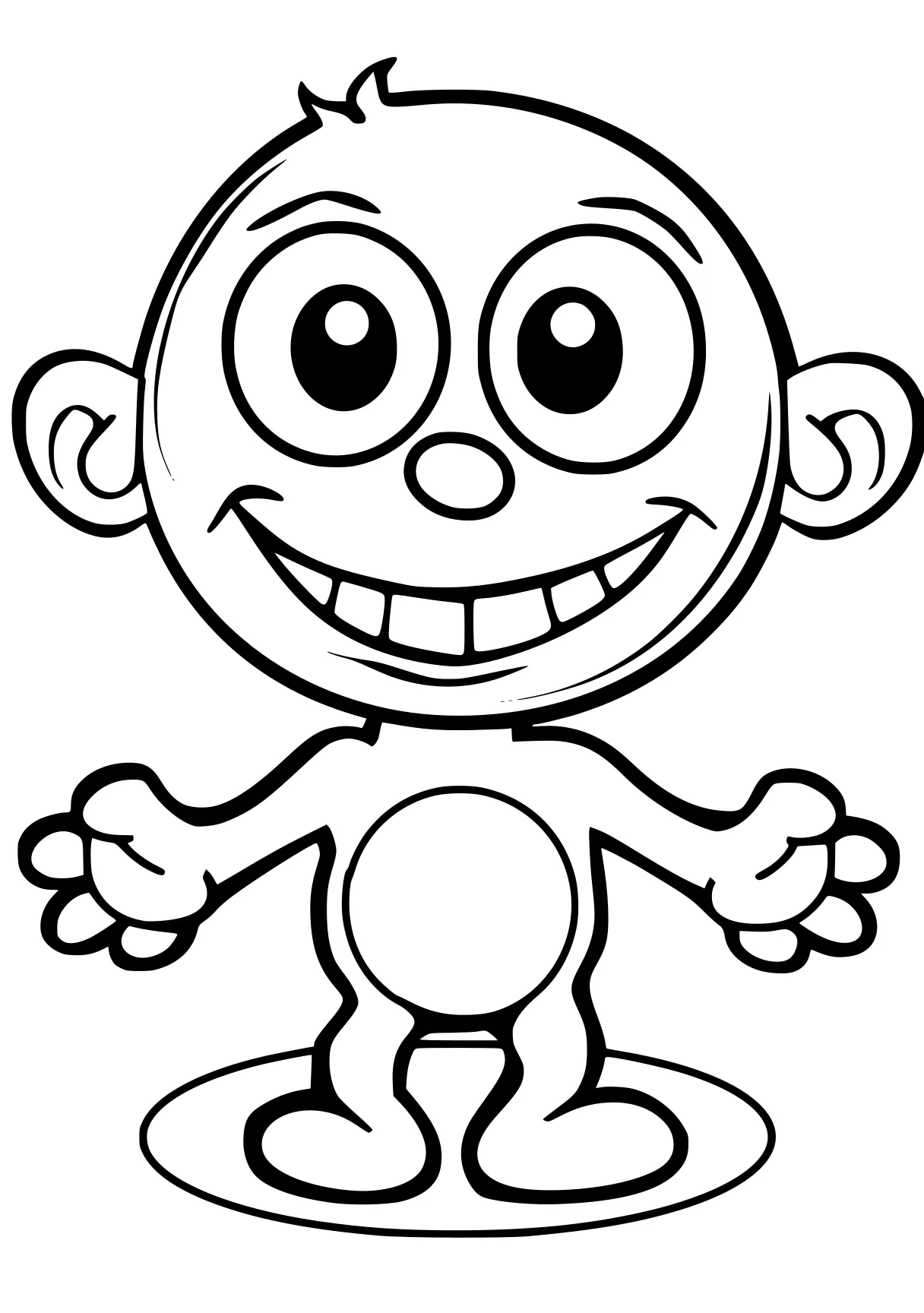 easy to color coloring pages monkey, doraemon, gumball, dot, adam, free page downloads