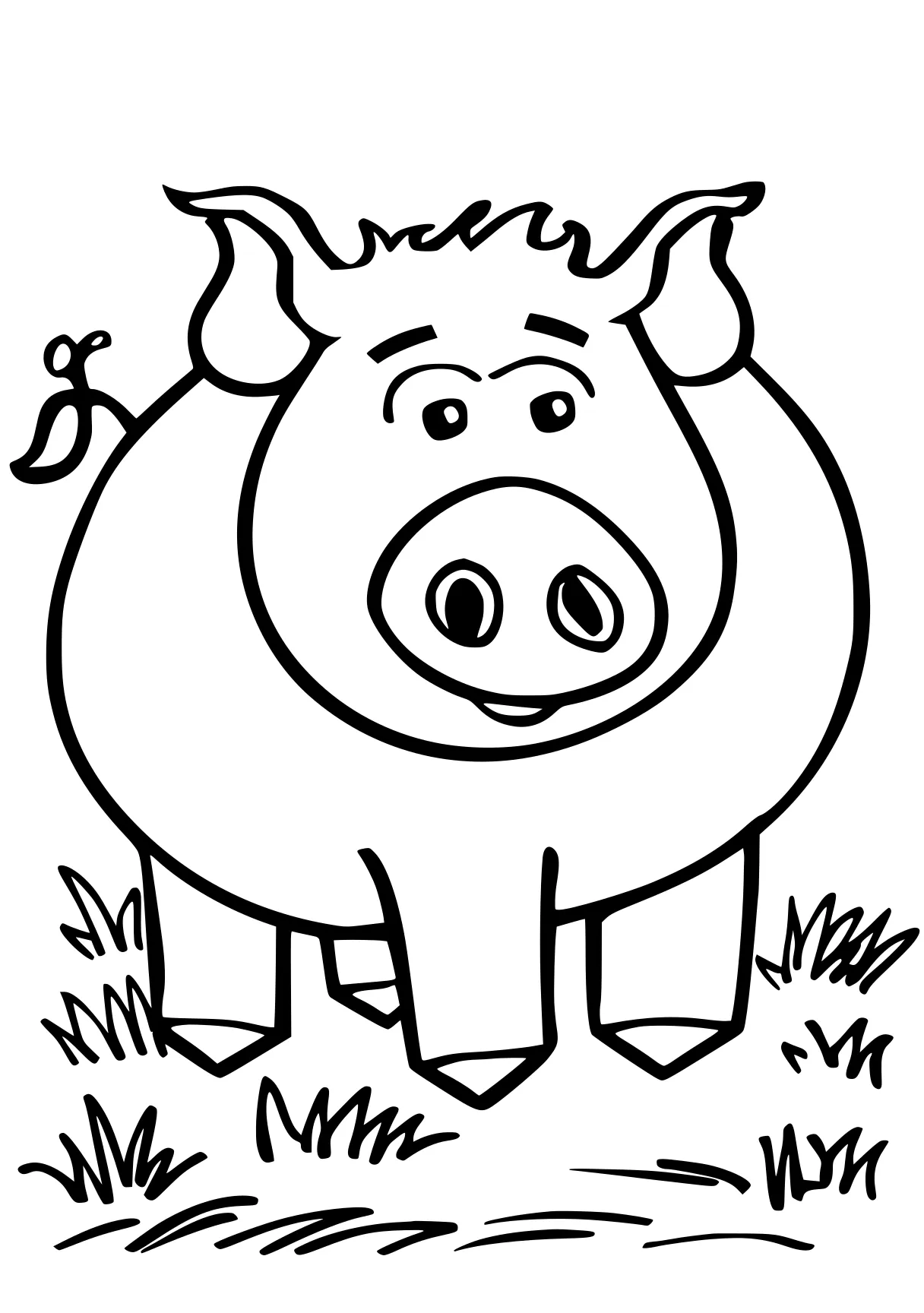 animals on the farm coloring pages pig, peppa, piggy, piglet, cow, free page downloads