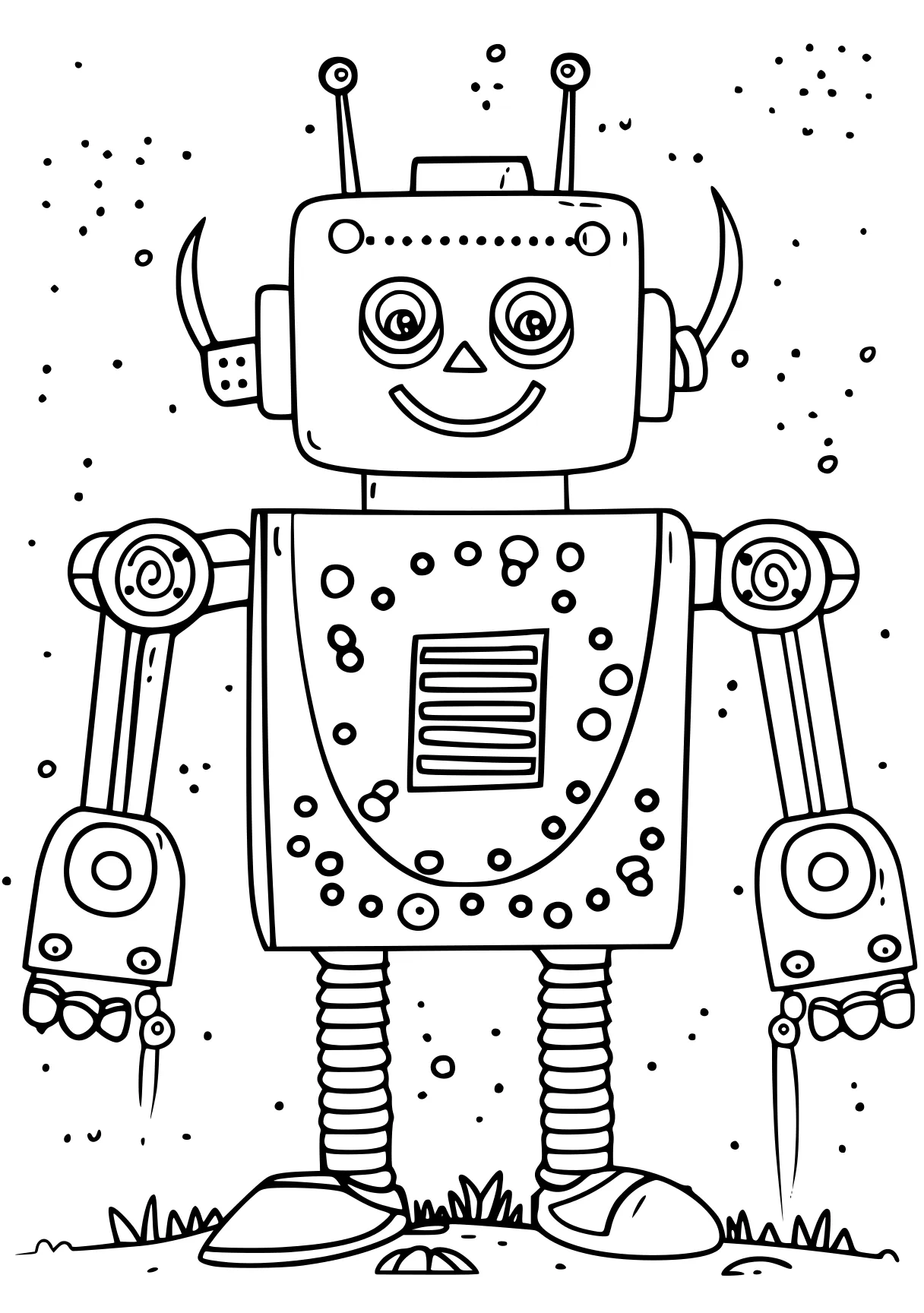 robot coloring pages robot, illustrator, ai, free page downloads