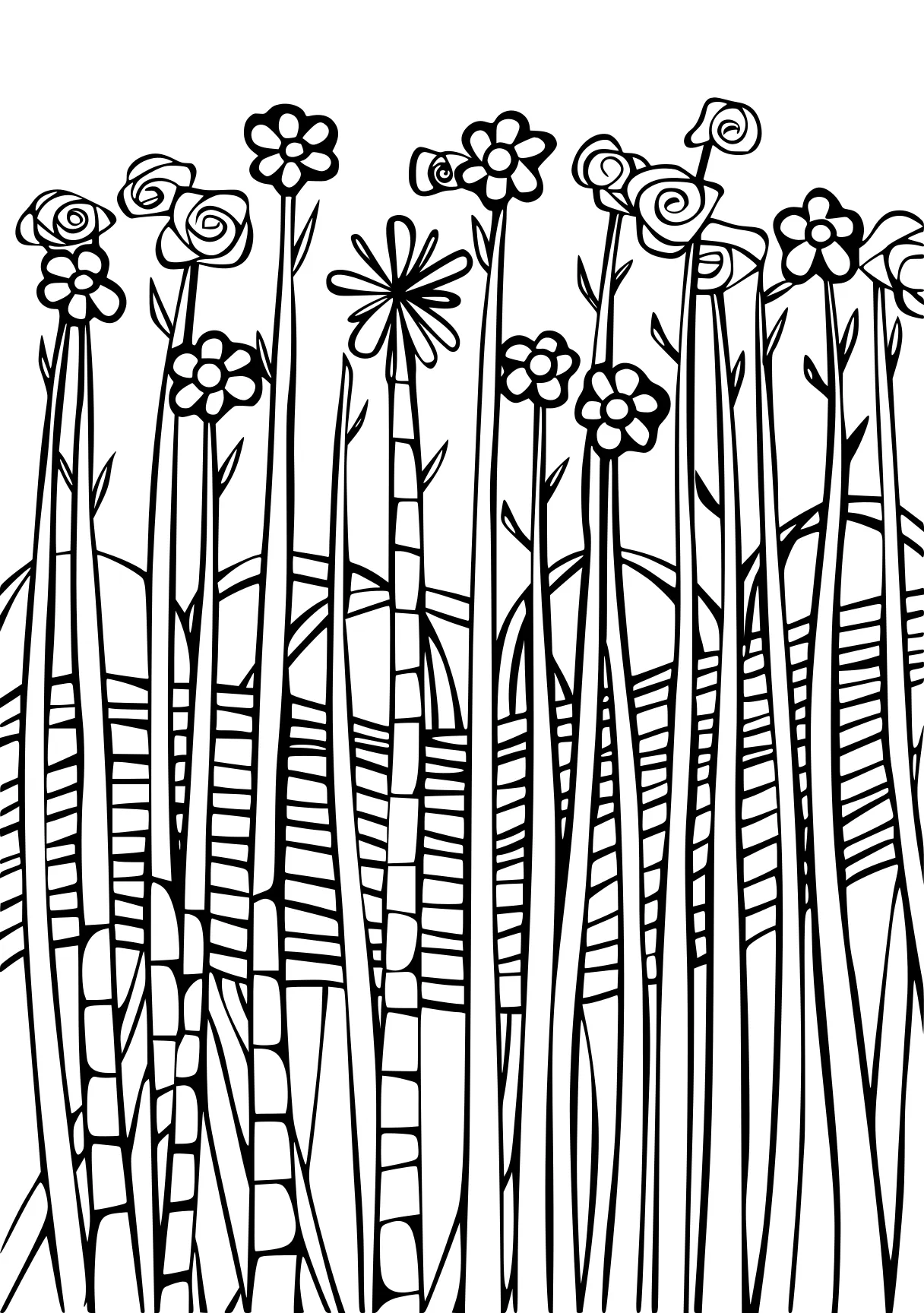 adult coloring printable plants, zentangle, flowers, free page downloads