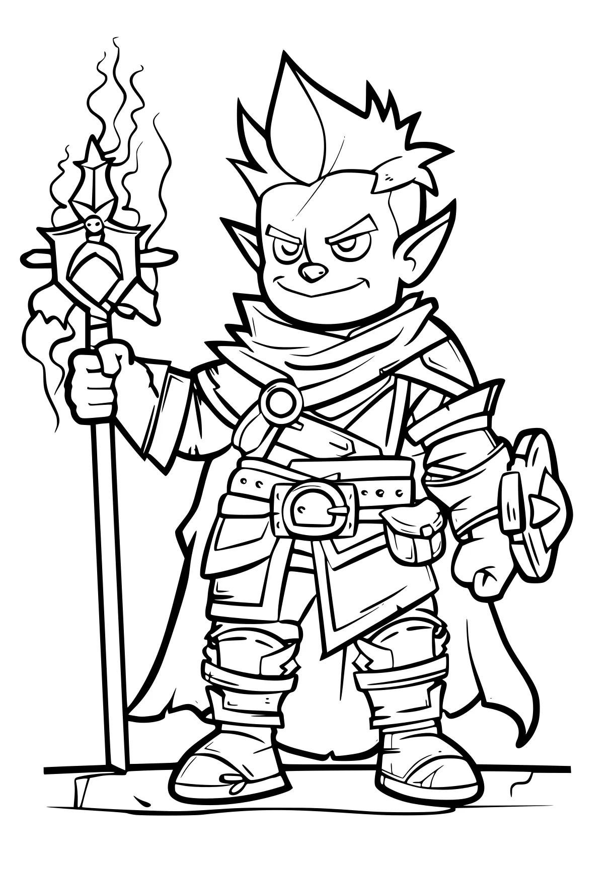 elemental coloring pages goblin, gnome, dungeons, blaze, wizard, free page downloads