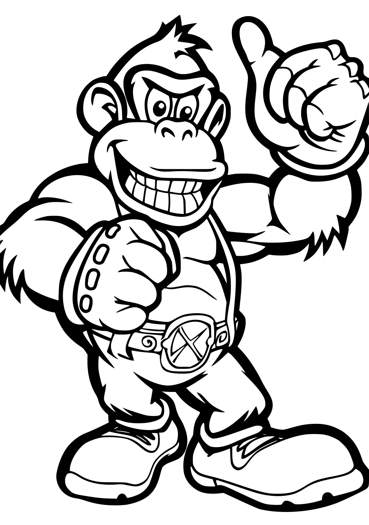 donkey kong coloring pages kong, monkey, gorilla, knuckles, bowser, free page downloads