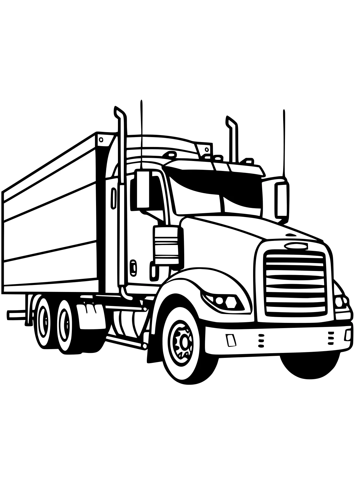 truck coloring page semi, truck, trucks, vehicle, size, free downloads