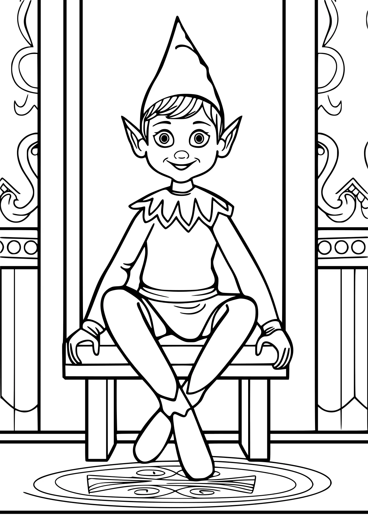 elf on the shelf coloring pages, elf, pinocchio, goblin, free page downloads