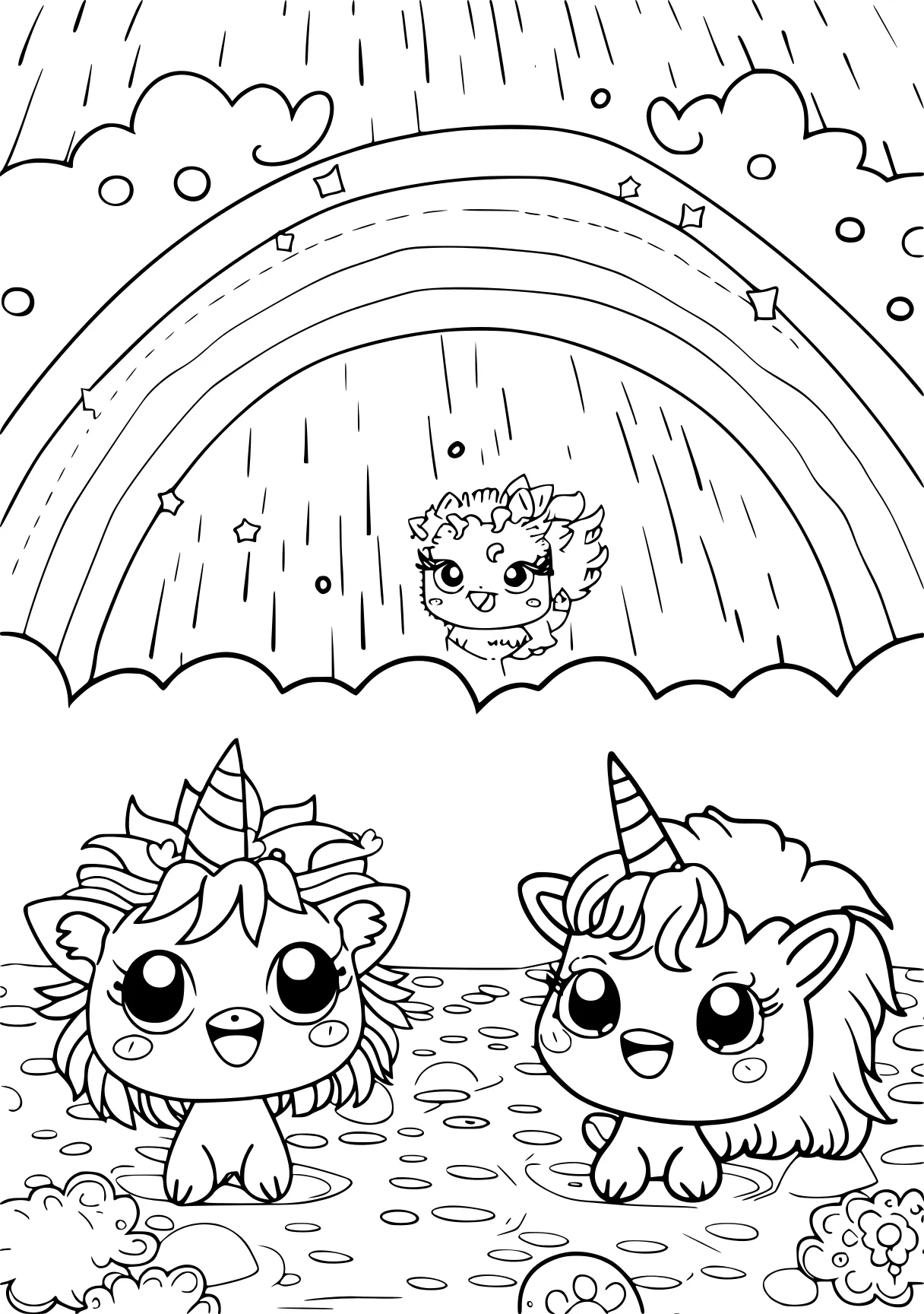 rainbow friends color pages, lions, alicorn, sheep, free coloring page downloads