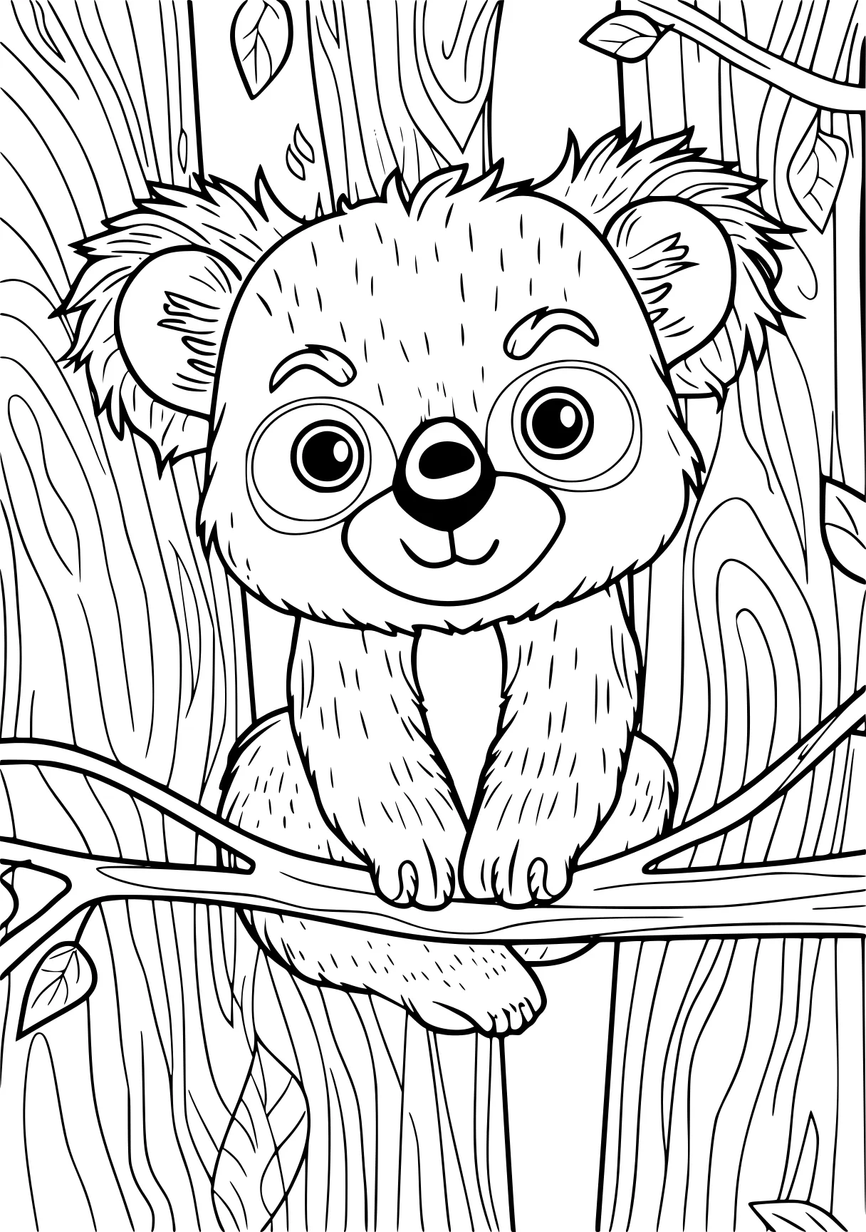 childrens colouring pages koala, sloth, bear, free coloring page downloads