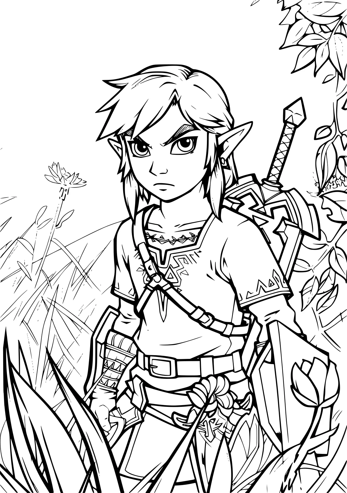 zelda coloring pages link, zelda, ash, warrior, coloring, free page downloads