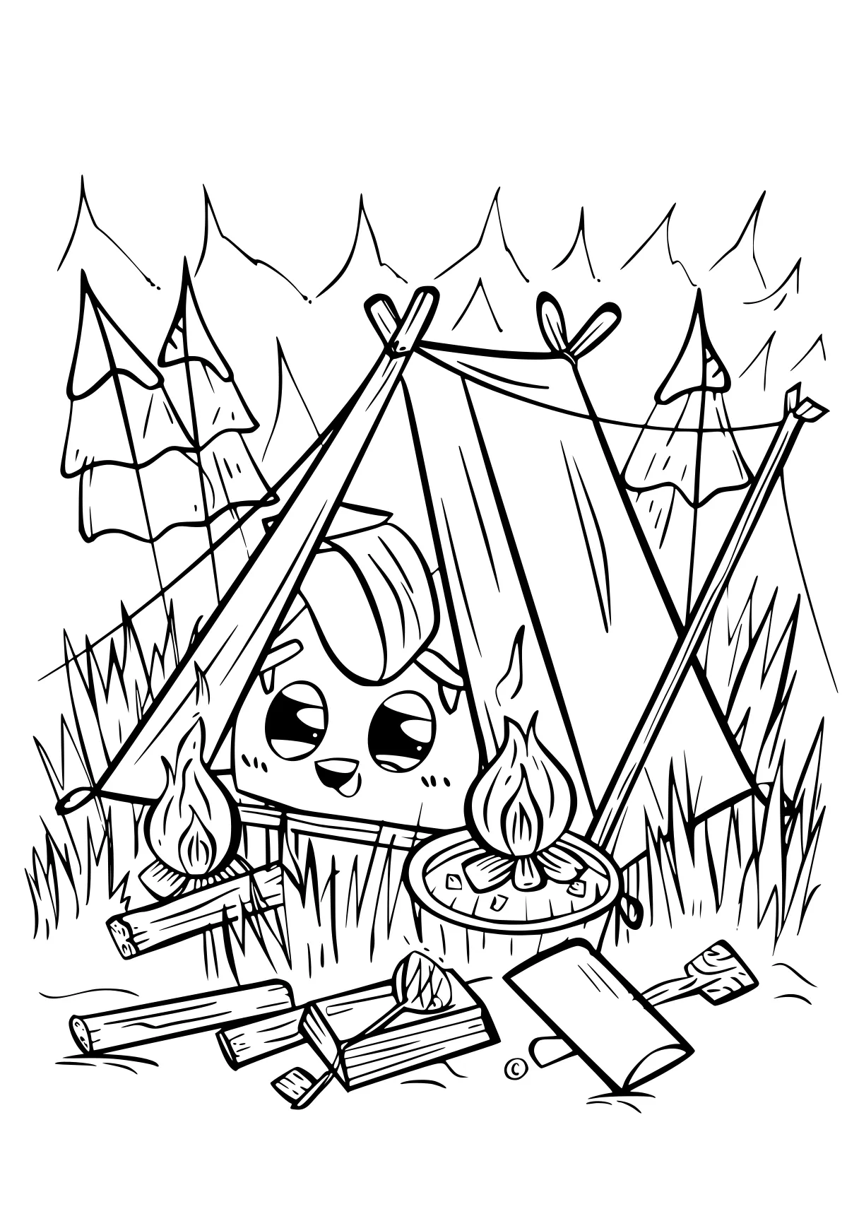 camping coloring pages camping, unikitty, gnome, adventure, free page downloads