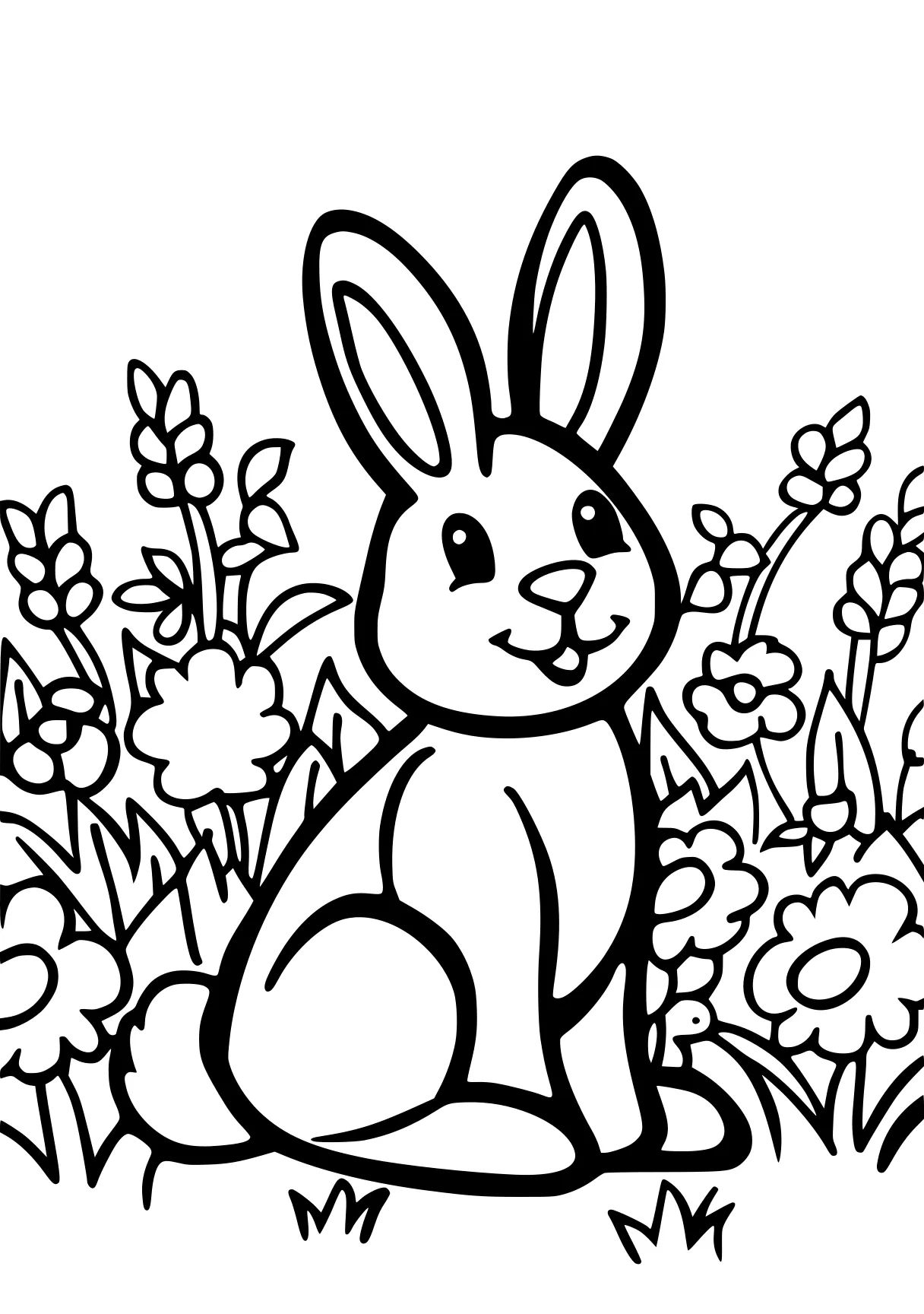 easy coloring pages bunny, rabbit, bunnies, free page downloads