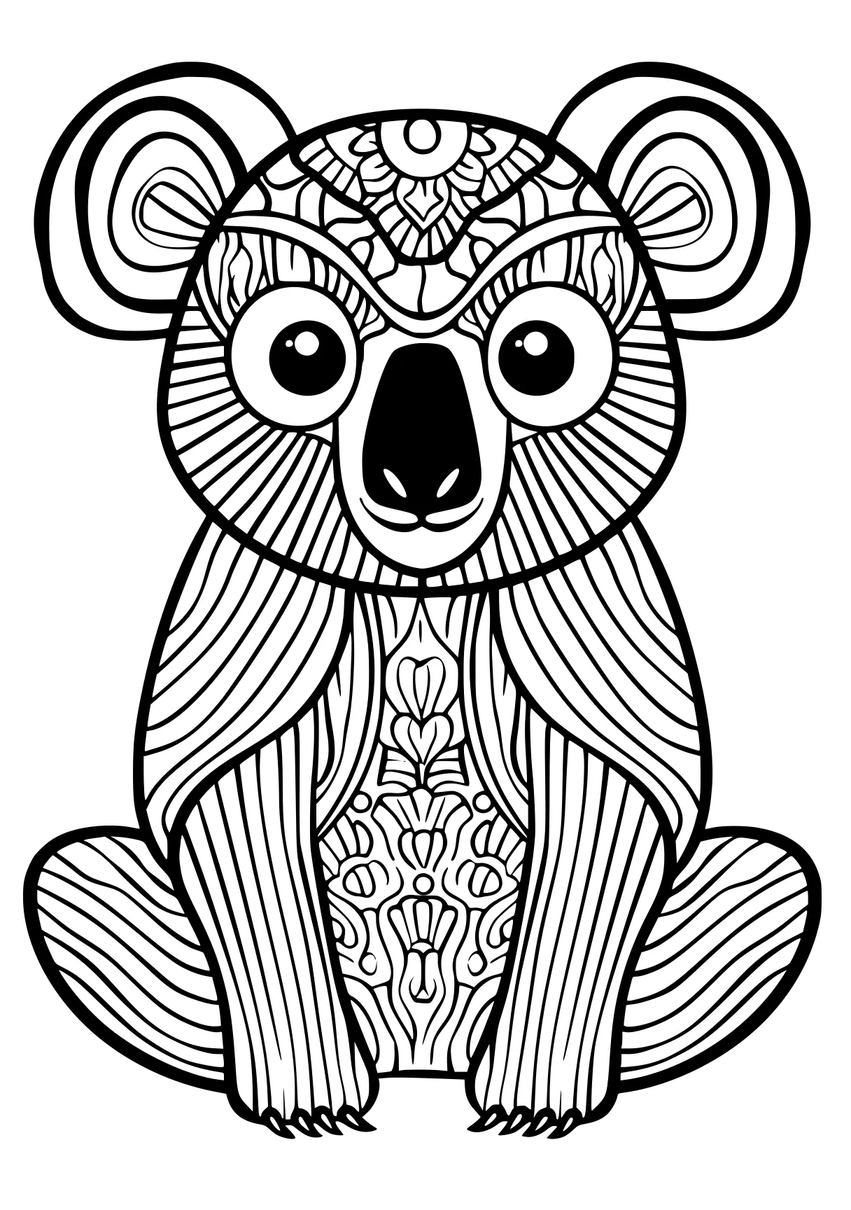 coloring paper, koala, owl, bear, free page downloads