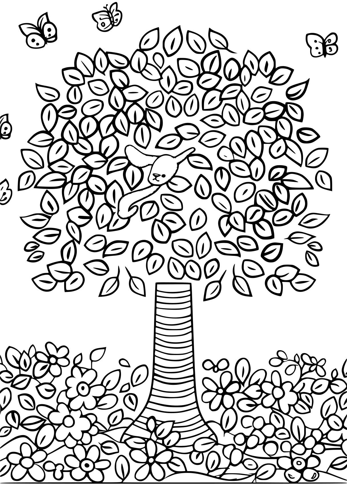 tree coloring page, tree, zentangle, trees, free downloads