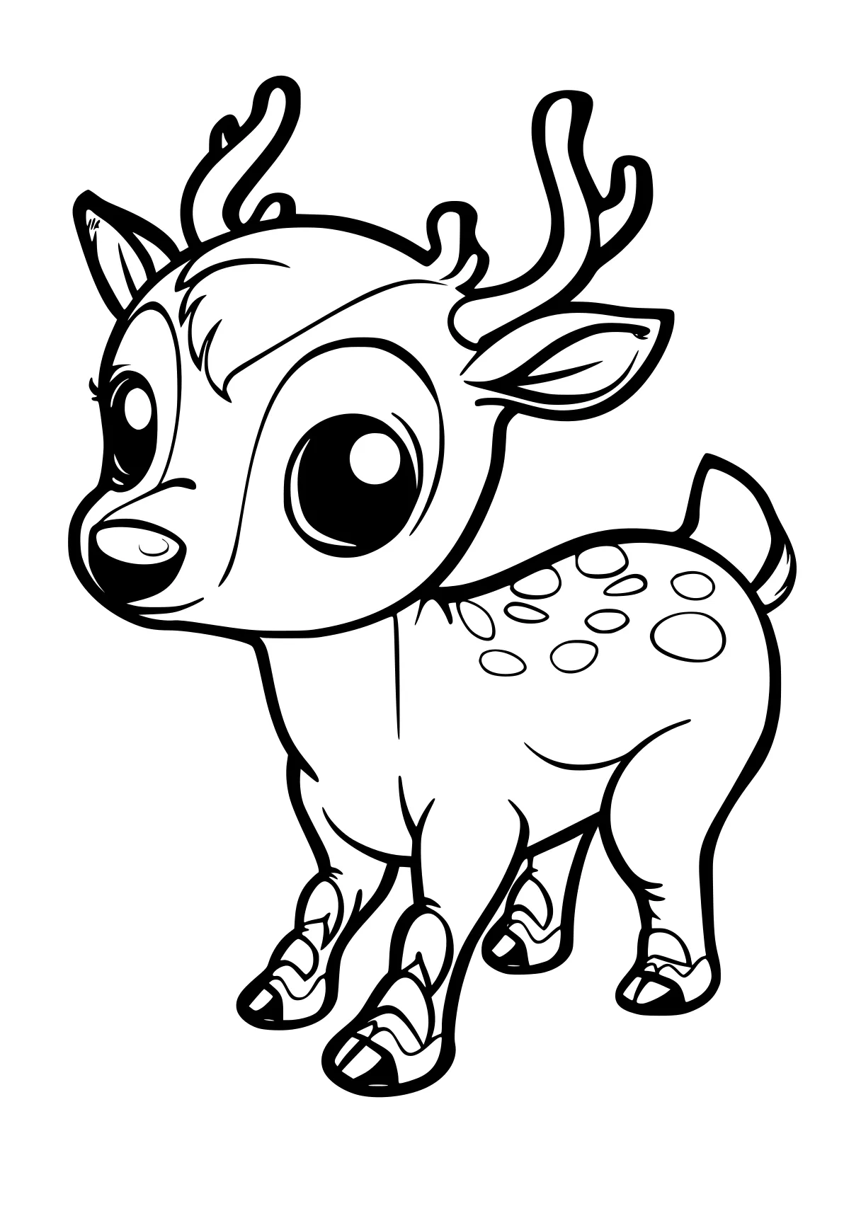 printable pictures to color deer, bambi, reindeer, rudolph, cow, free coloring page downloads