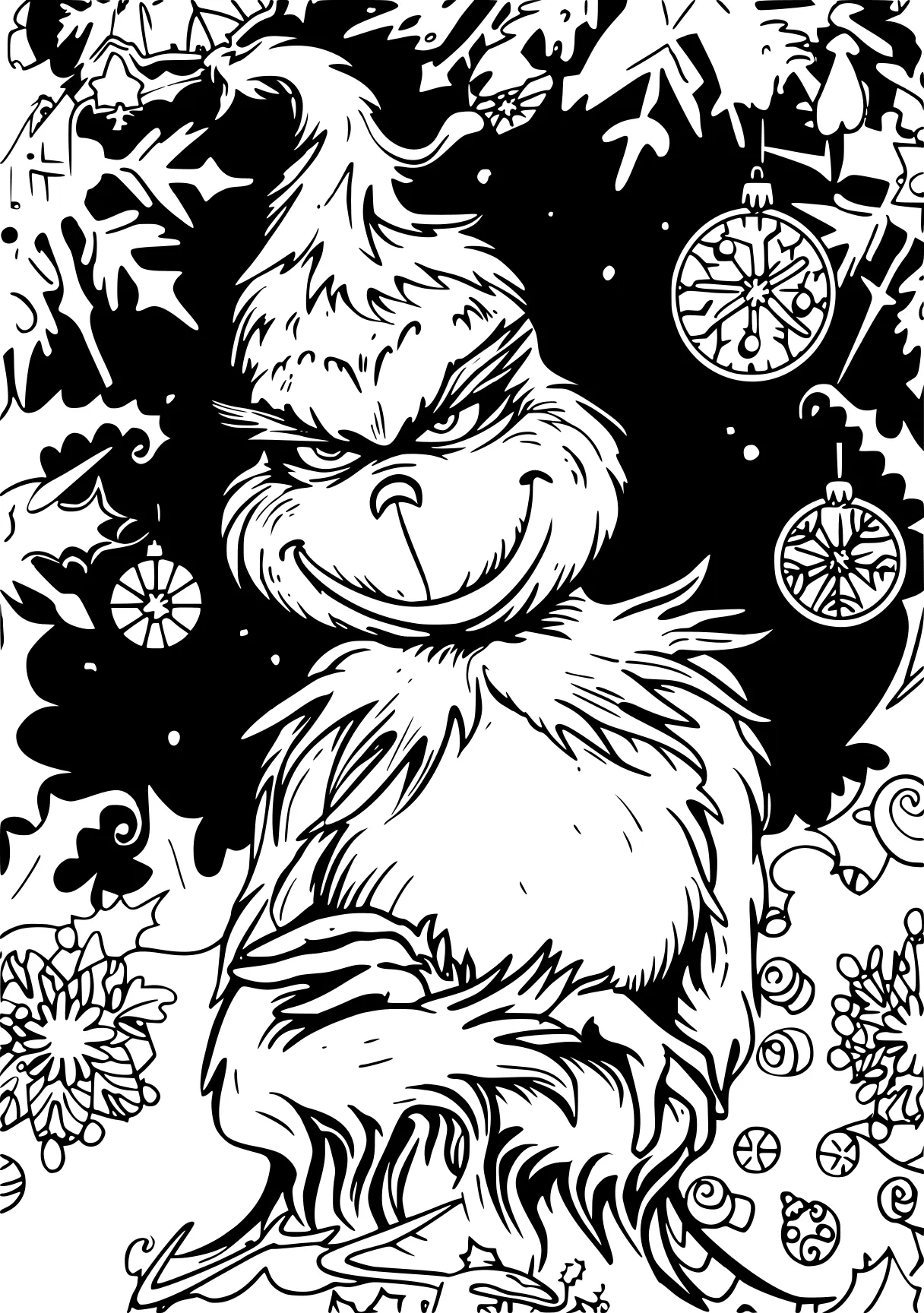 christmas coloring sheets printable grinch, sloth, gorilla, bigfoot, free page downloads